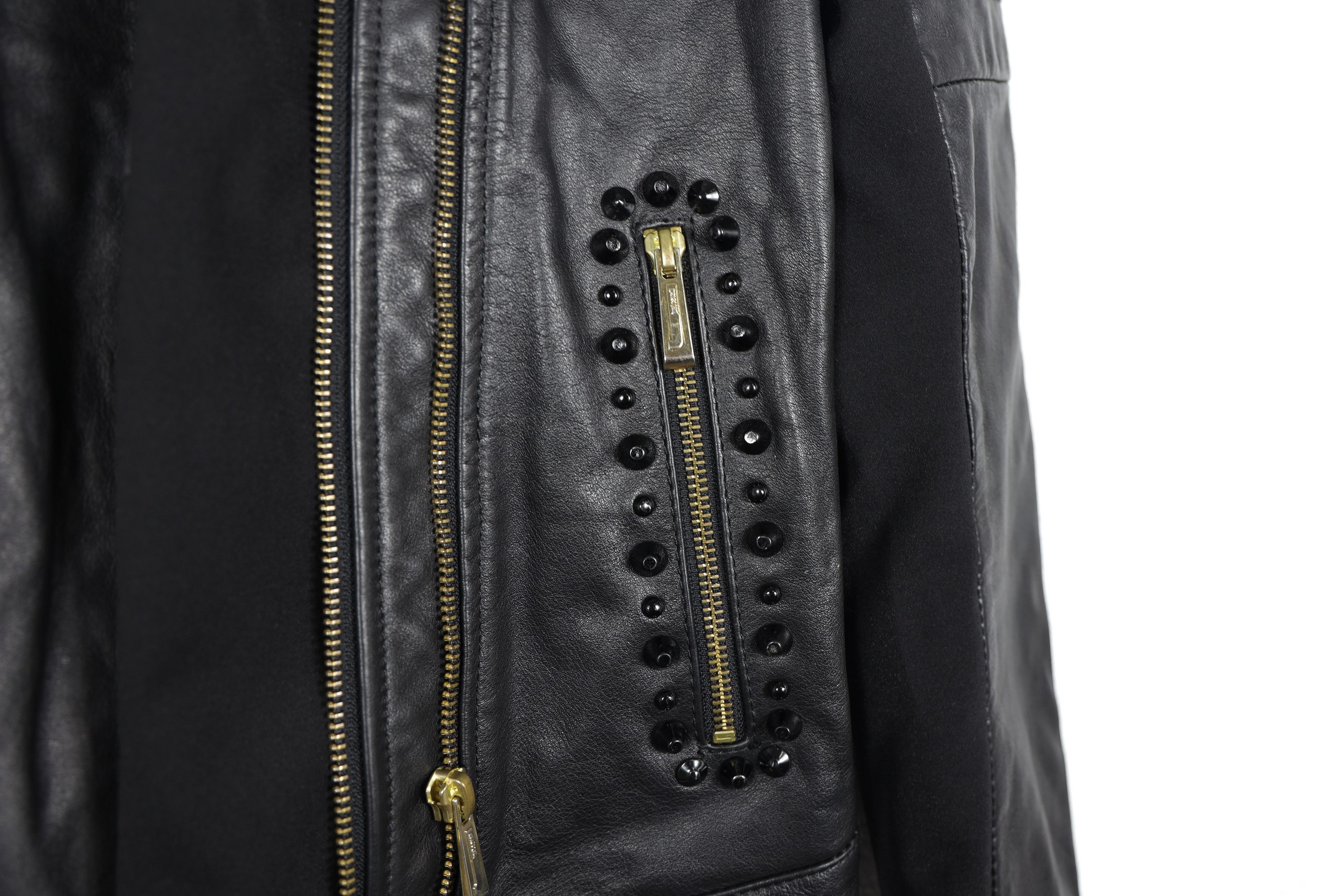 Just Cavalli Just Cavalli Roberto Embellished Biker Leather Jacket Size XS / US 0-2 / IT 36-38 - 11 Thumbnail