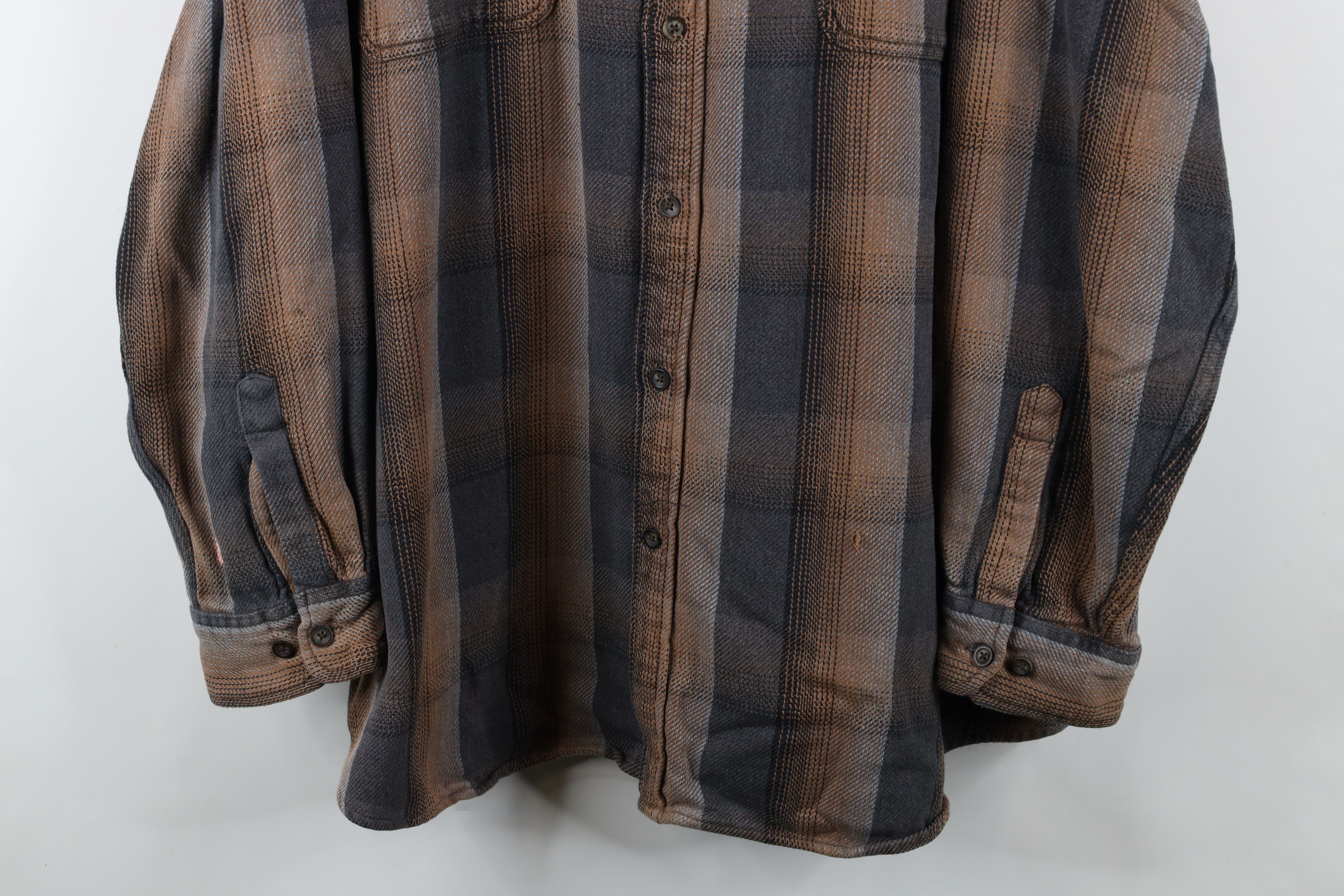 Vintage Vintage 90s Streetwear Heavyweight Button Shirt Plaid Size US XXL / EU 58 / 5 - 3 Thumbnail