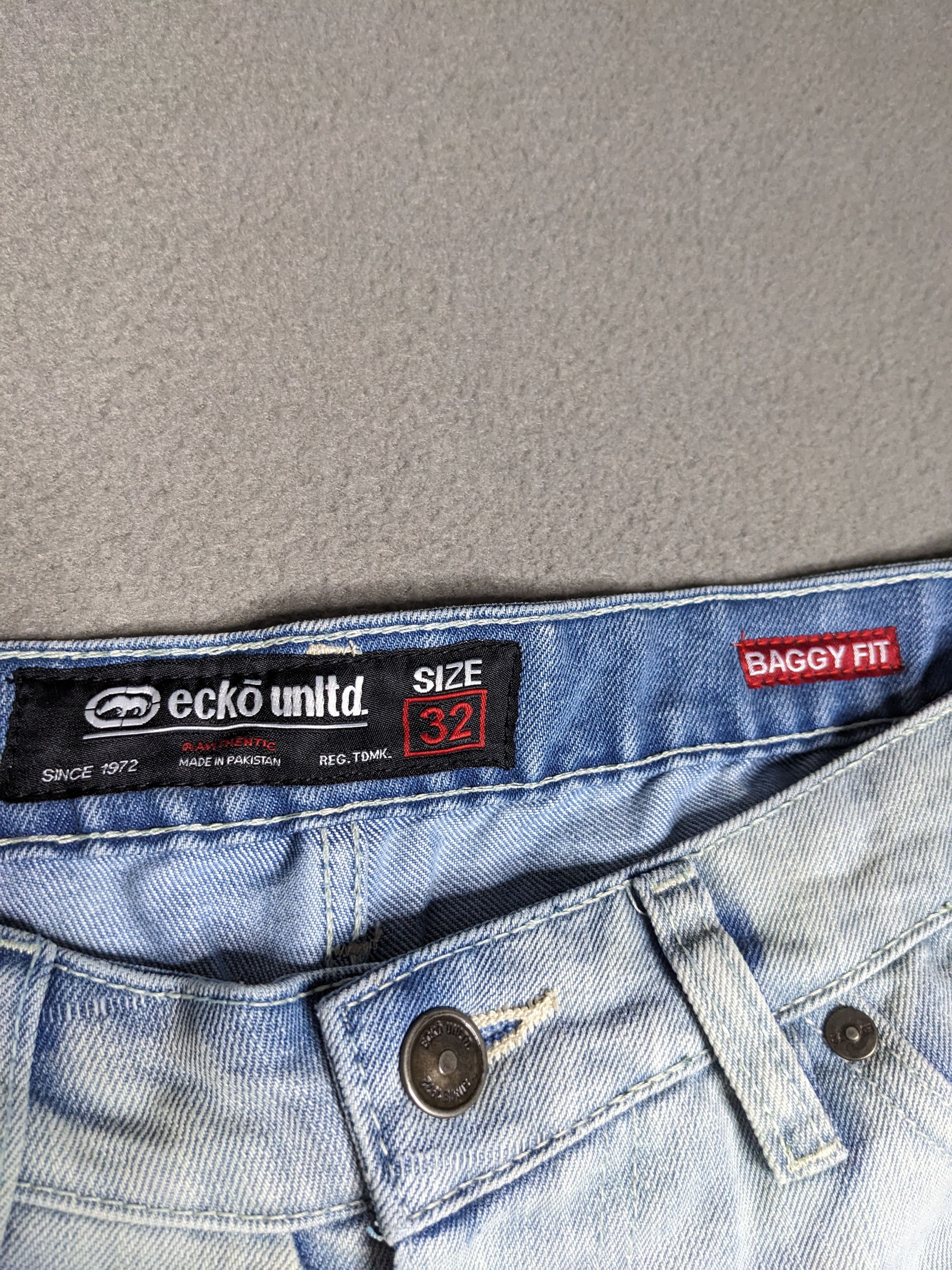 Ecko Unltd. VTG Y2K Ecko Unltd Denim Cargo Pants 33x31 Baggy Jeans NWT Size US 33 - 15 Thumbnail