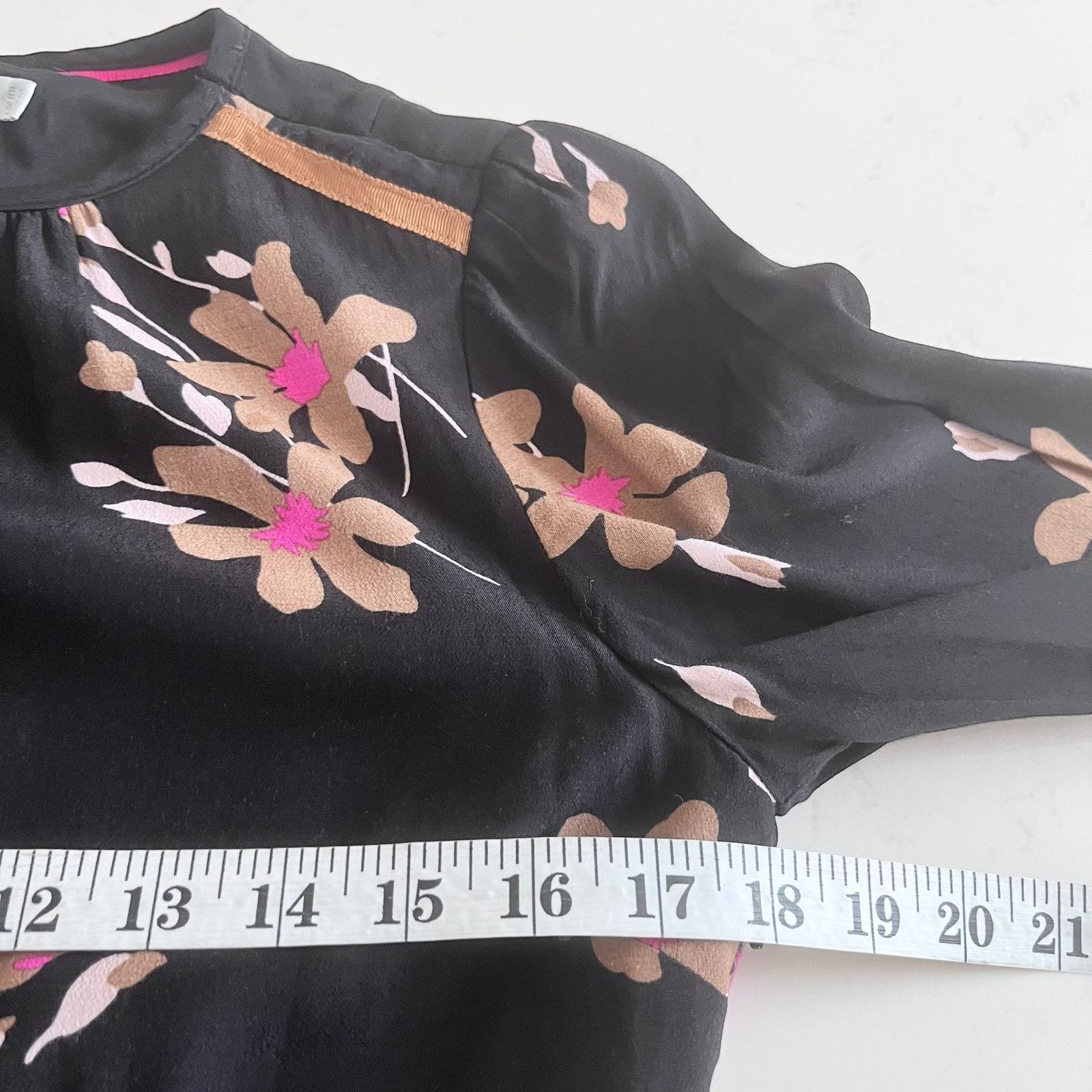 Boden Boden Mara Black Floral Print Shift Knee Length Dress Size M / US 6-8 / IT 42-44 - 8 Thumbnail