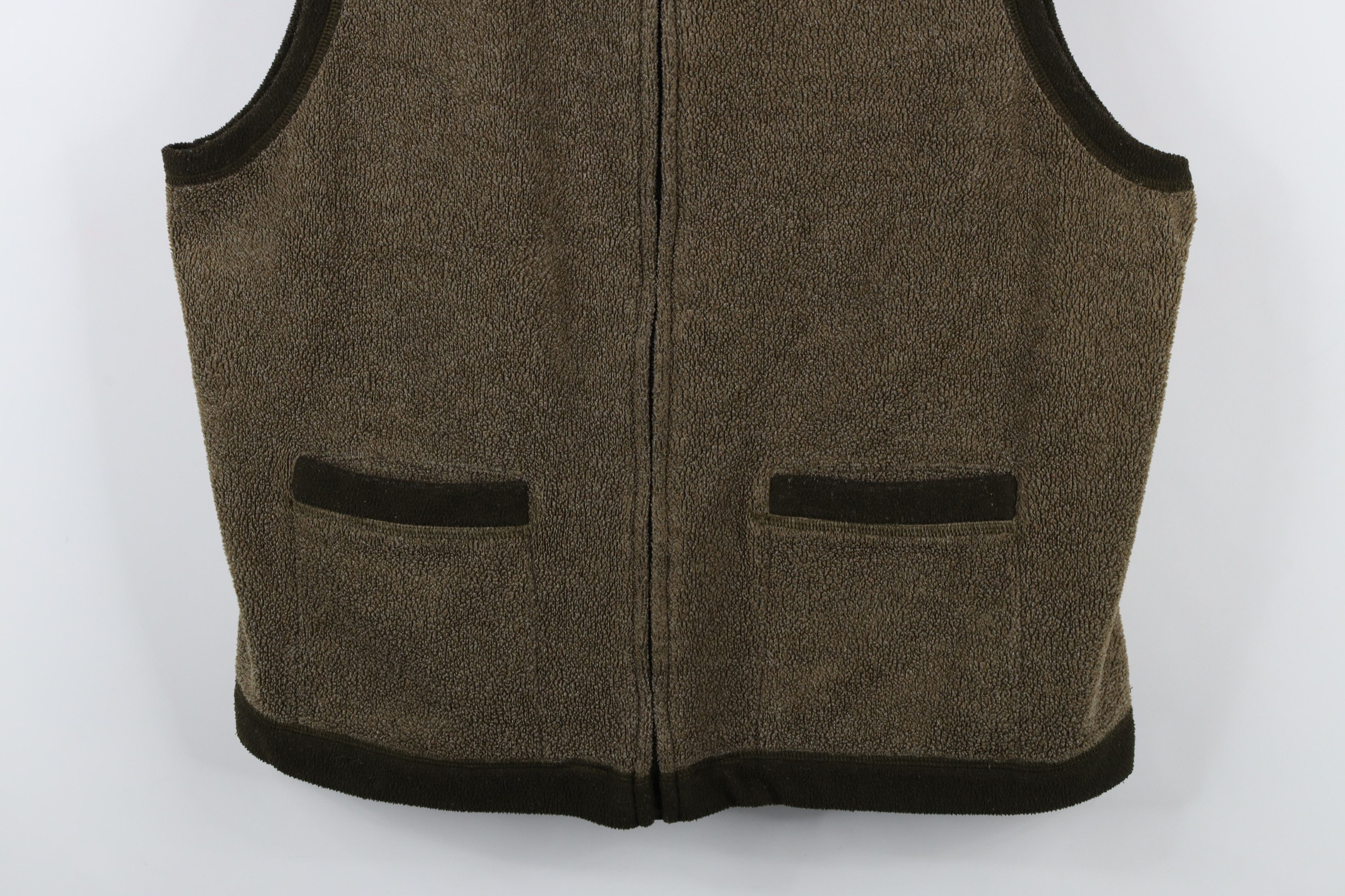 Vintage Vintage 90s Streetwear Full Zip Vest Jacket Brown Green Size XL / US 12-14 / IT 48-50 - 3 Thumbnail