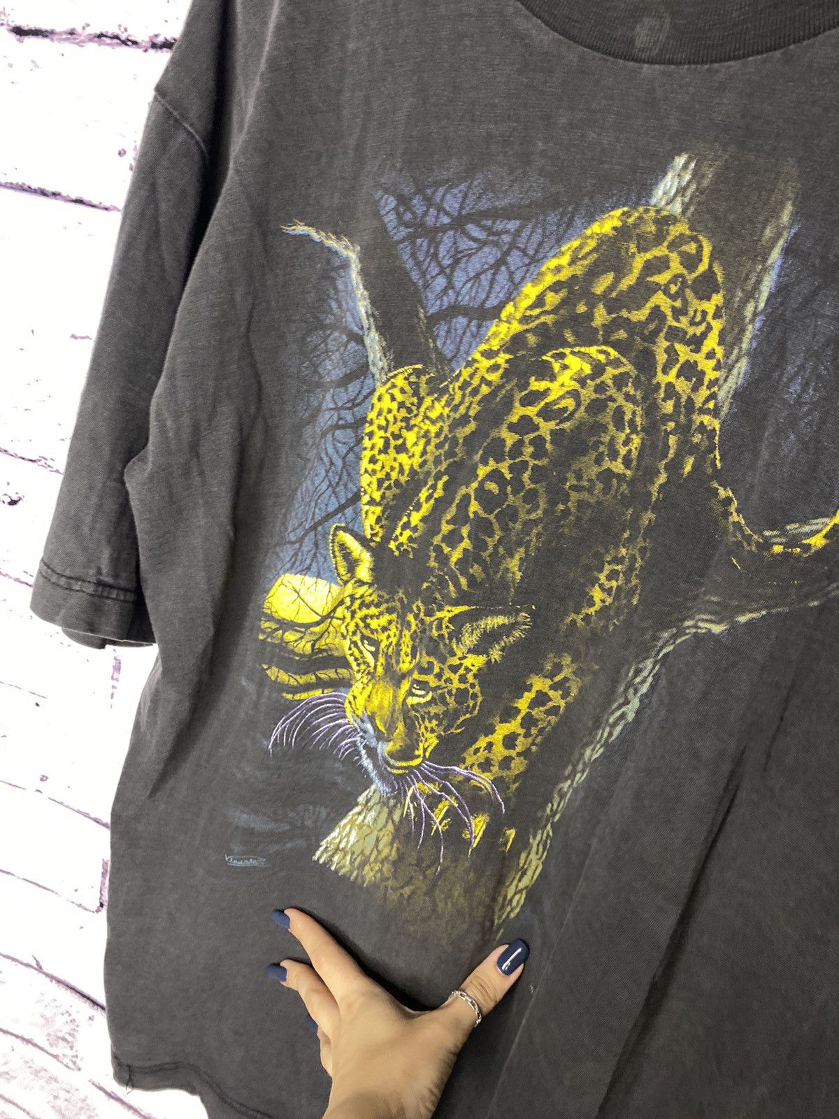 Band Tees × Habitat × Vintage MENS T-Shirt Vintage Rare Habitat Tiger Printed Log Tee Size US L / EU 52-54 / 3 - 3 Thumbnail