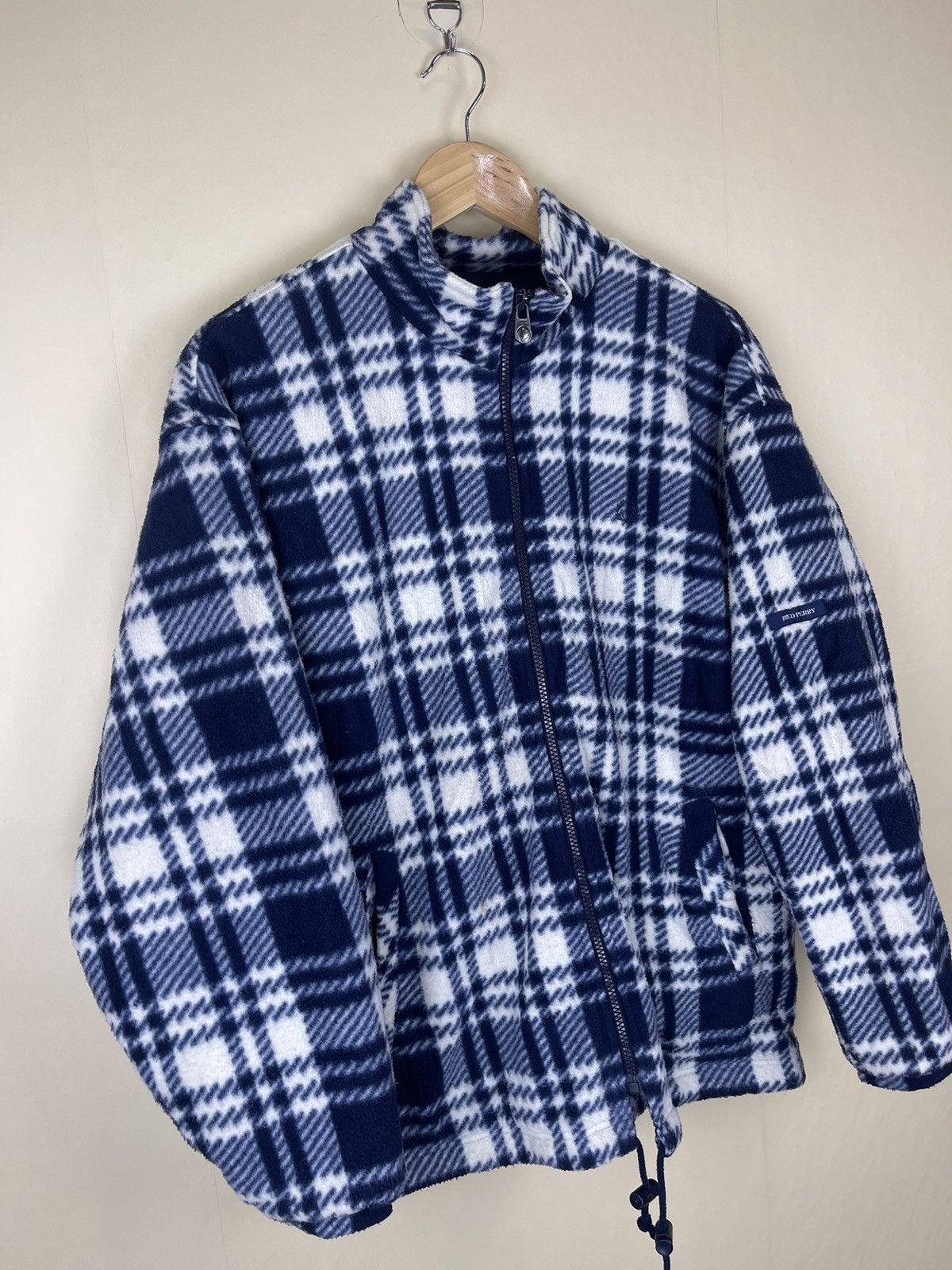 Fred Perry 🔥🔥 FRED PERRY Embroidery Logo Navy Plaid Fleece Jacket Size US M / EU 48-50 / 2 - 4 Thumbnail