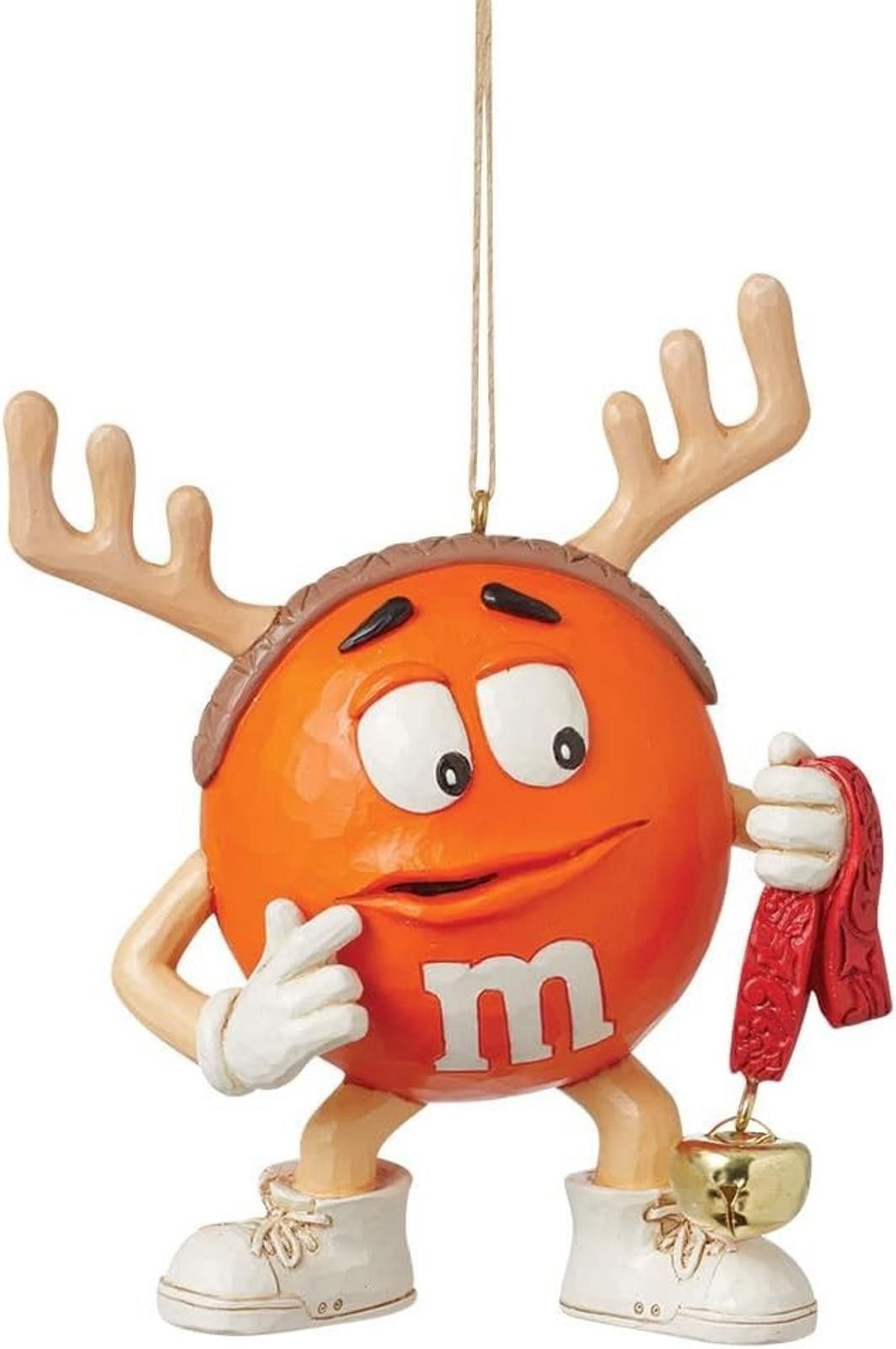 Designer M&M's Orange Character Dressed as Reindeer Hanging Ornament Size ONE SIZE - 1 Thumbnail