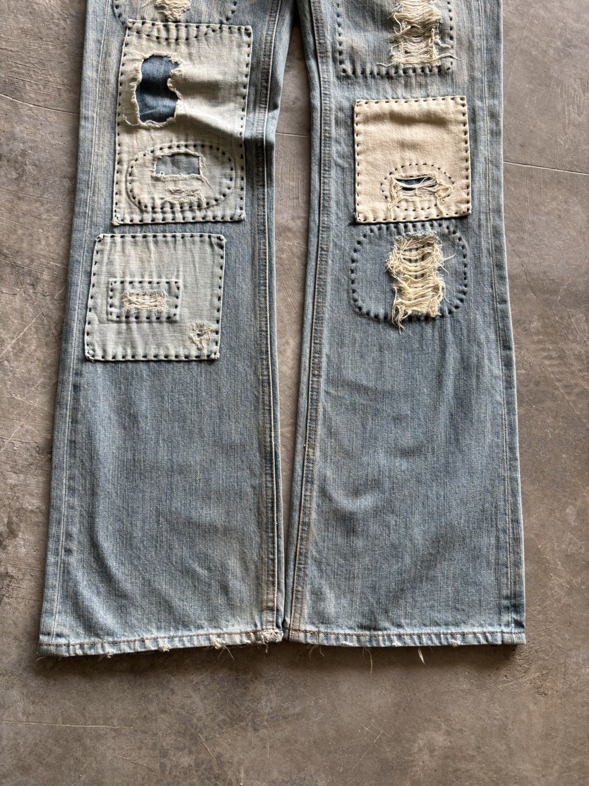 If Six Was Nine distressed flare patchwork bonds & peace japanese punk Size US 34 / EU 50 - 11 Thumbnail