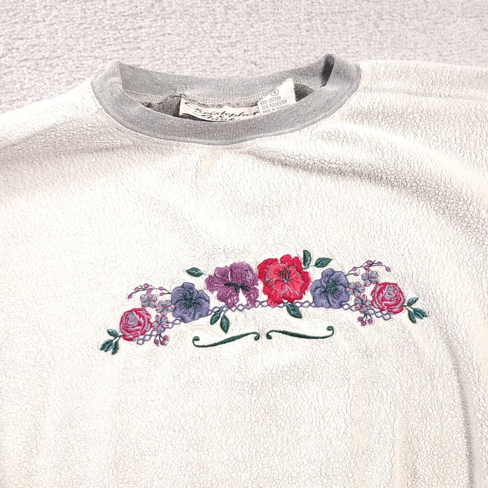 Vintage VINTAGE Christopher & Banks Shirt Womens Small Gray Crew Sweatshirt Floral See PHOTO 90s Men/Women? Size S / US 4 / IT 40 - 3 Thumbnail