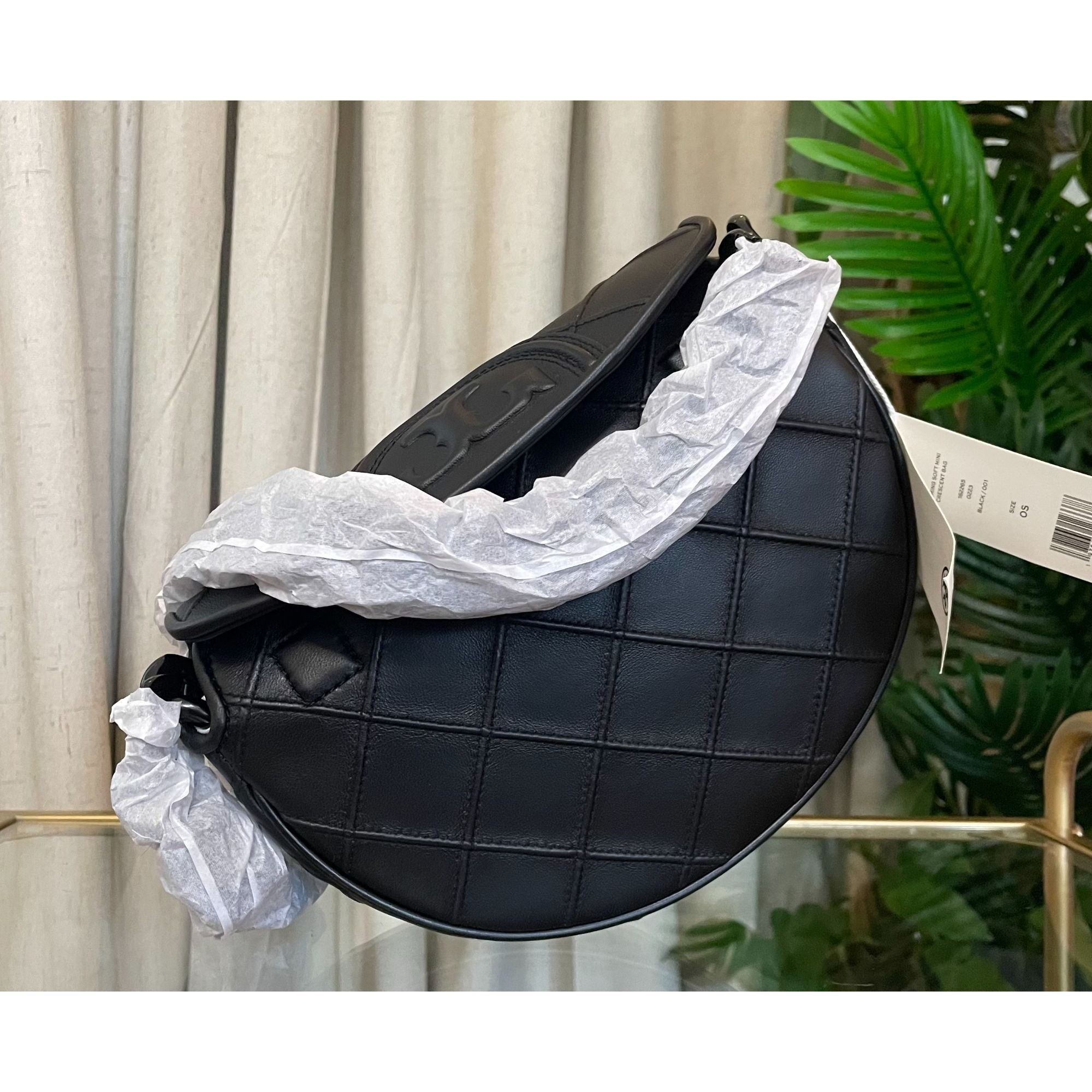 Tory Burch NWT! Authentic Tory Burch Black Leather Cresent Fleming Han Size ONE SIZE - 6 Thumbnail