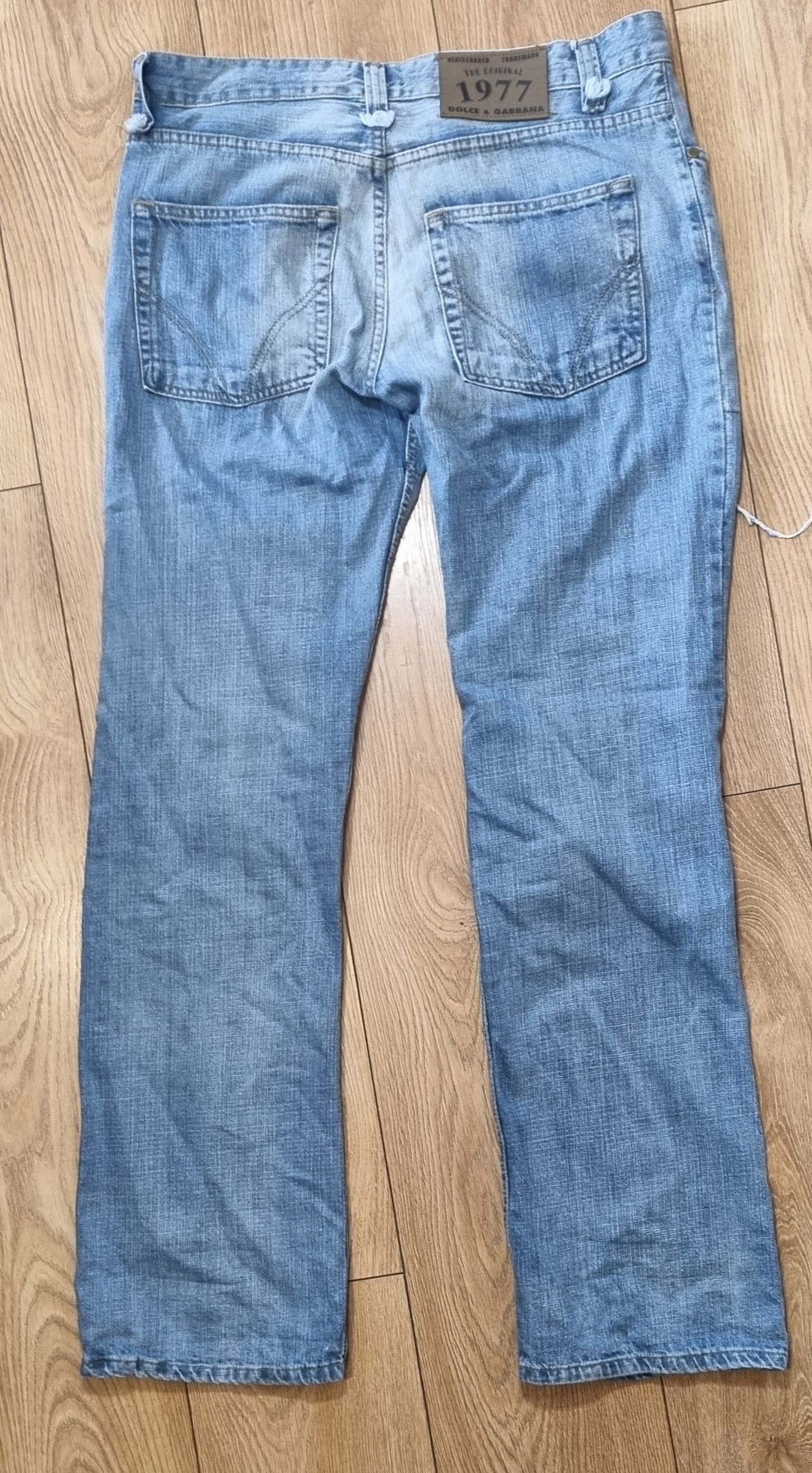 Dolce & Gabbana Dolce & Gabbana FW05 Orange Poem Jeans Distressed Ripped Size US 33 - 10 Thumbnail