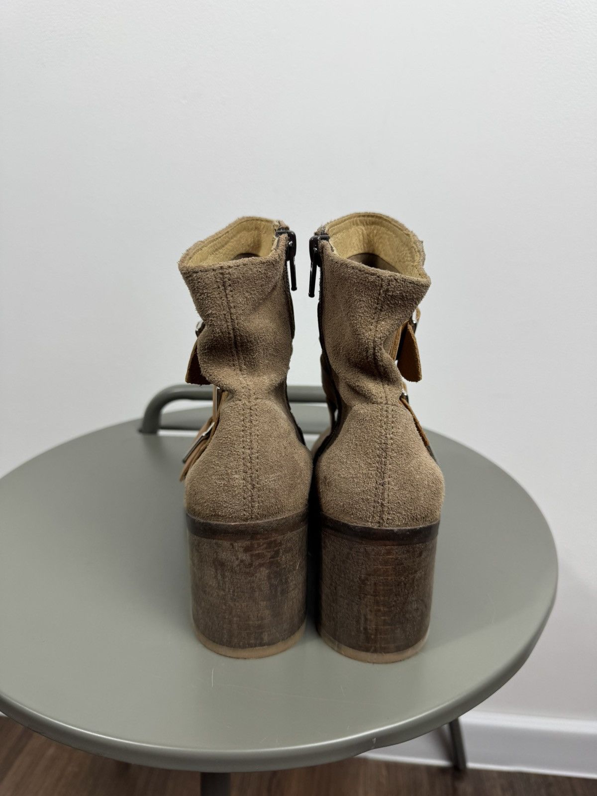 Hudson Hudson London Beige Suede Buckle Heeled Ankle Boots EU 37 Size US 6 / IT 36 - 8 Thumbnail
