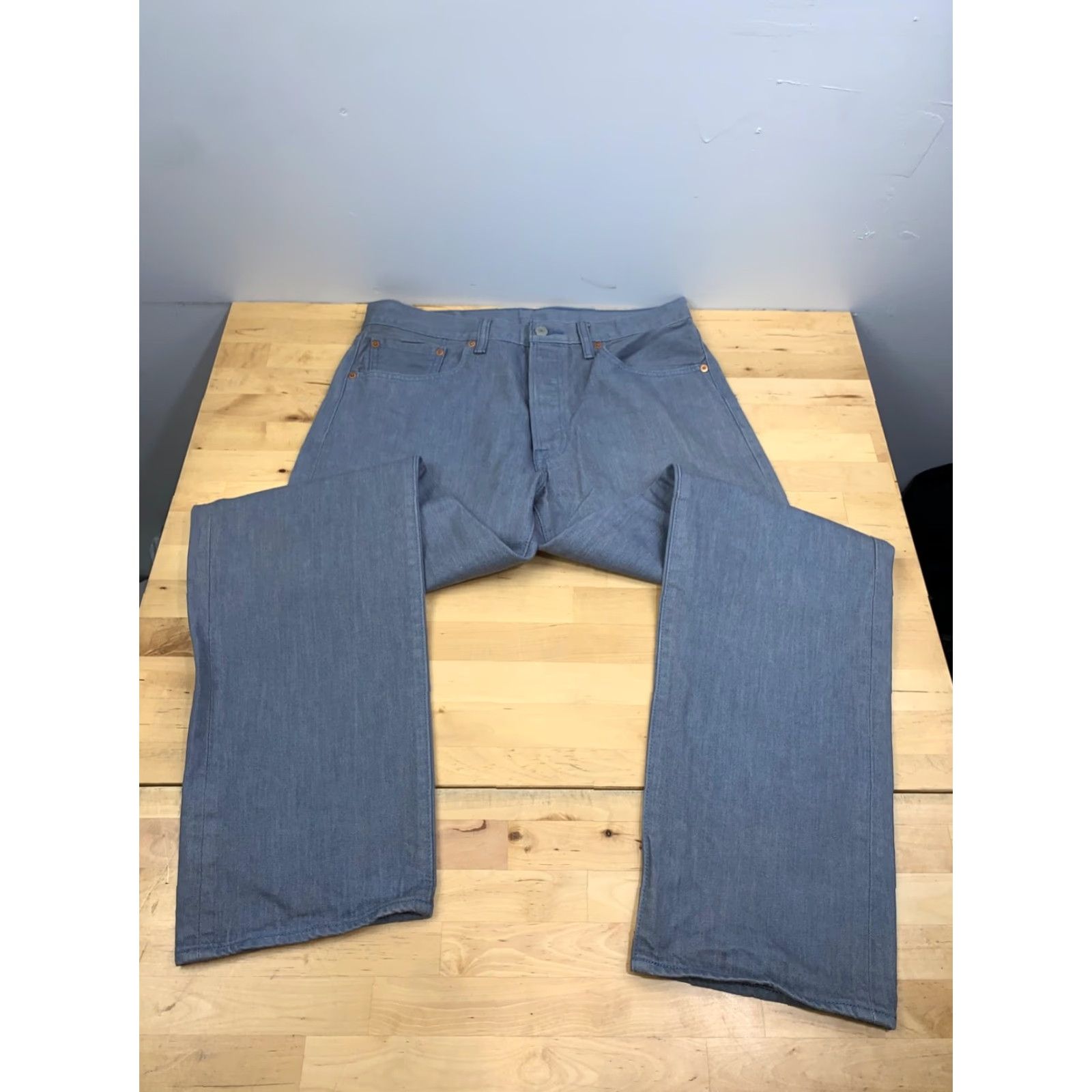 Levi's Levis 501 Jeans Mens 34x34 Denim Blue Gray Straight Button Fly 12304 Vintage No Size US 34 / EU 50 - 6 Thumbnail