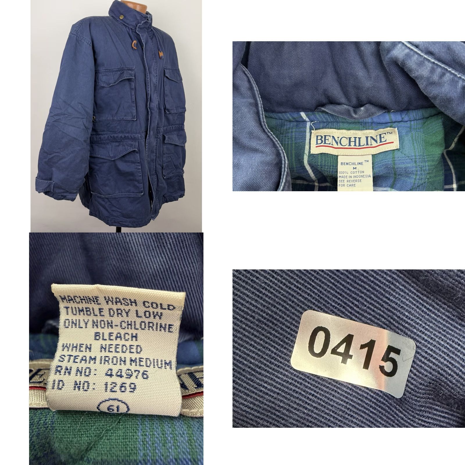 Vintage VINTAGE Benchline Parka Jacket Mens M Navy Plaid Lined Full Zip Hooded Insulated Pockets 90s Retro 80s Casual Size US M / EU 48-50 / 2 - 9 Thumbnail
