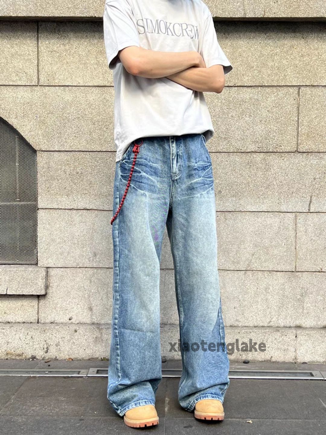 Vintage Unisex washed faded loose baggy skate hiphop jeans Size US 34 / EU 50 - 6 Thumbnail