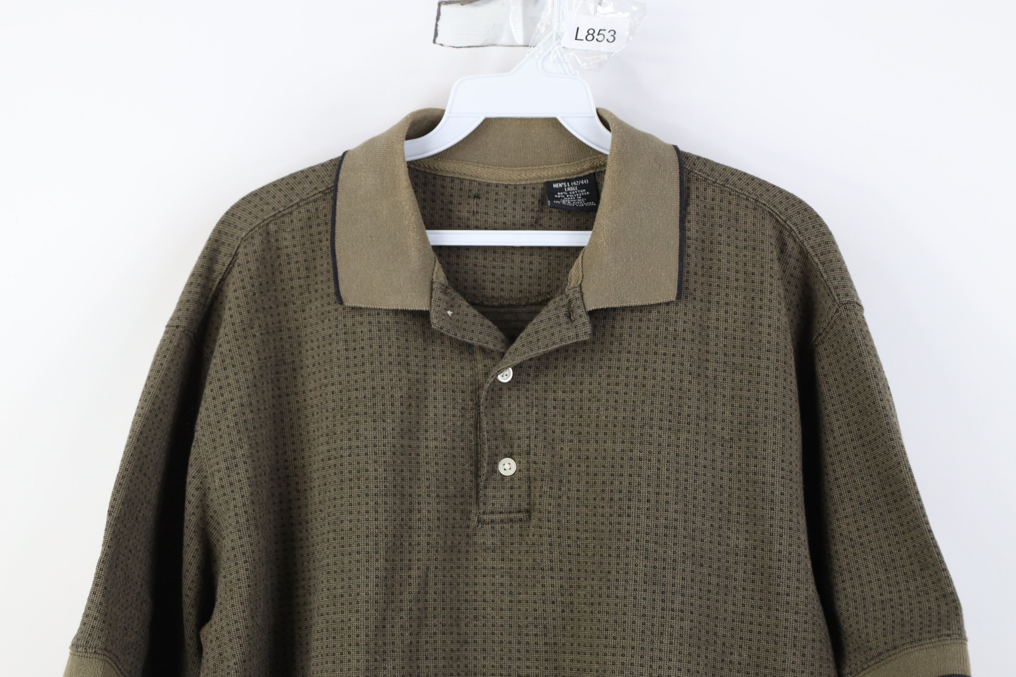 Vintage Vintage 90s Streetwear Geometric Knit Golf Polo Shirt Size US L / EU 52-54 / 3 - 2 Thumbnail