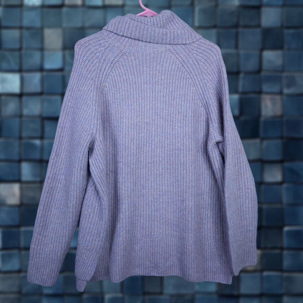 Madewell Madewell Women's Mercer Turtle Neck Warm Soft Knitted Pullover Sweater Sz L Purple Knit Regular Pullover All Seasons 90s Modern Mens Womens Girls Size L / US 10 / IT 46 - 1 Thumbnail