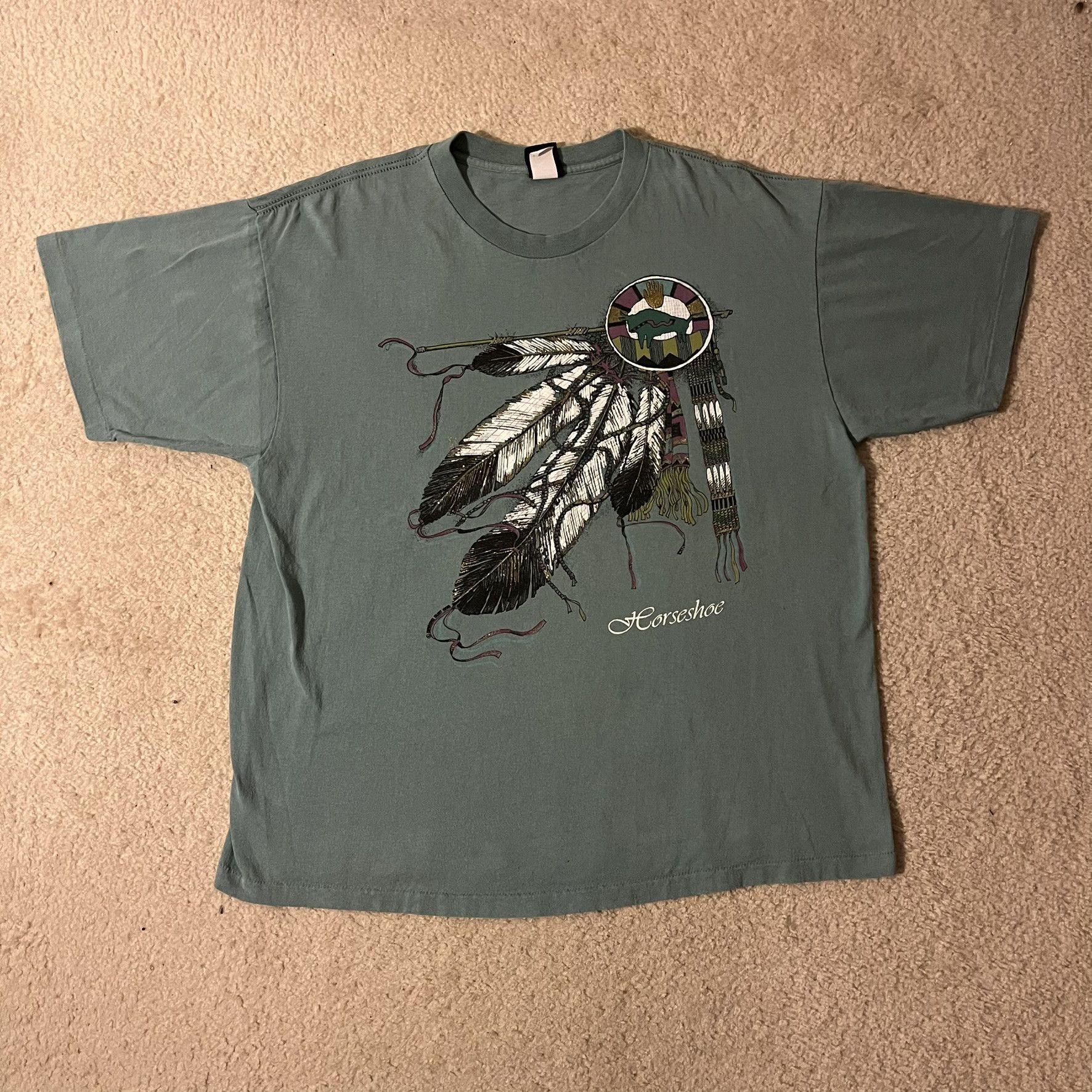 Vintage VTG 90s Native American Tribal Embroidered Three Spirits Size US XL / EU 56 / 4 - 1 Thumbnail