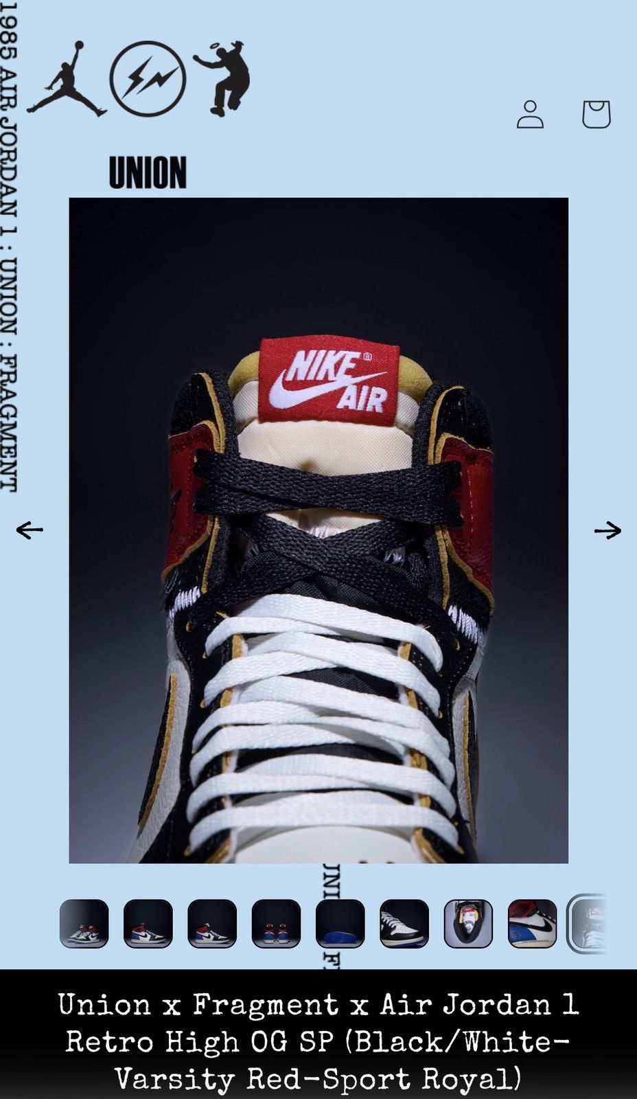 Jordan Brand × Union LA Union x Fragment x Air Jordan 1 Size US 13 / EU 46 - 8 Thumbnail