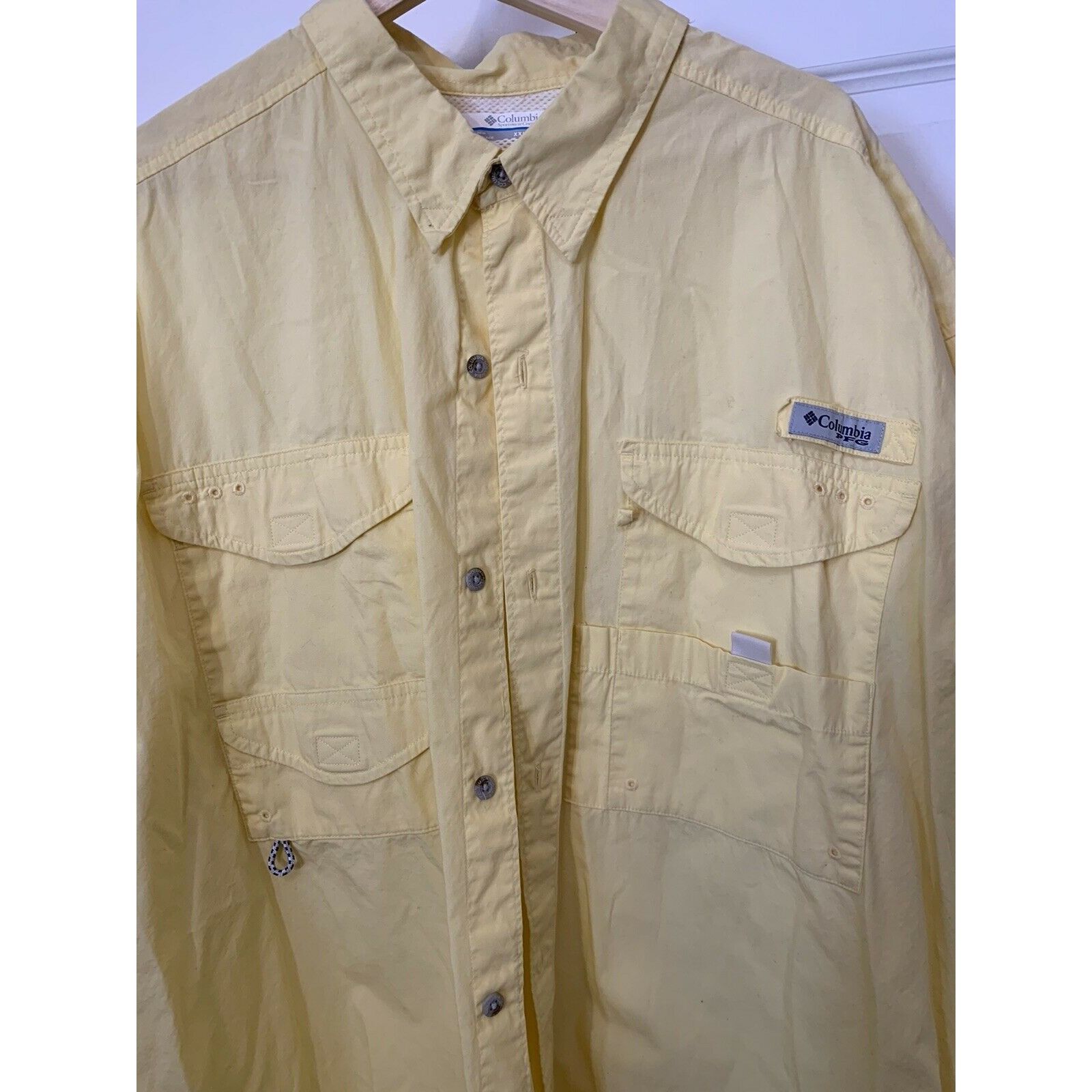 Columbia Columbia PFG Men Short Sleeve Sz XXL Yellow Button Shirt Ven Size US XXL / EU 58 / 5 - 1 Thumbnail