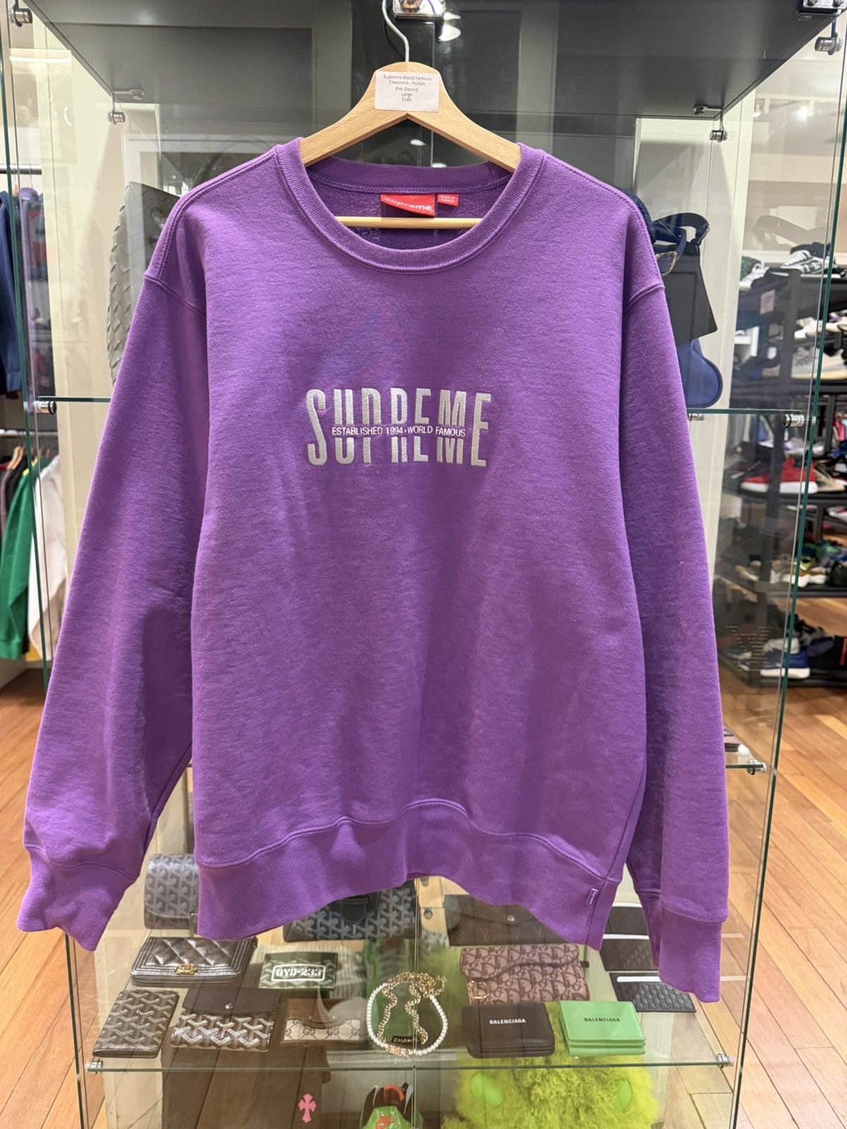 Supreme Supreme World Famous Crewneck - Purple Size US L / EU 52-54 / 3 - 1 Thumbnail
