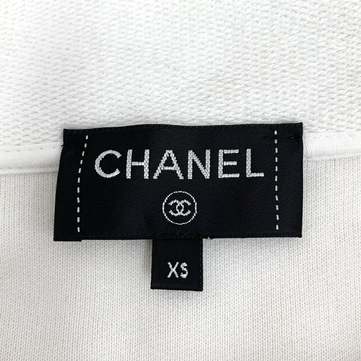 Chanel Chanel White Logo Embroidered Cotton Hooded Sweatshirt K26WX Size XS / US 0-2 / IT 36-38 - 5 Thumbnail