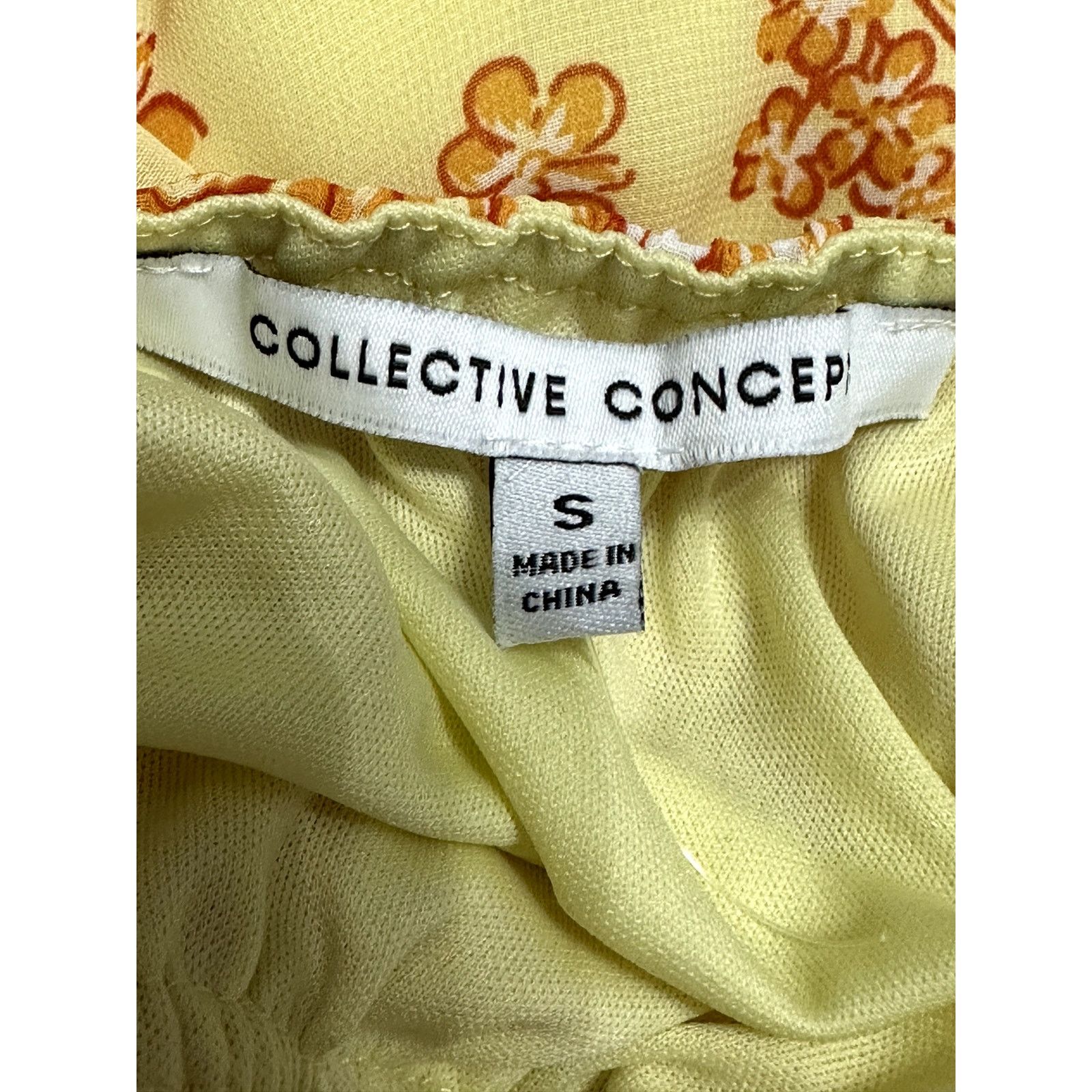 Other Collective Concepts Womens Yellow Orange Floral Mini Dress S Size S / US 4 / IT 40 - 8 Thumbnail