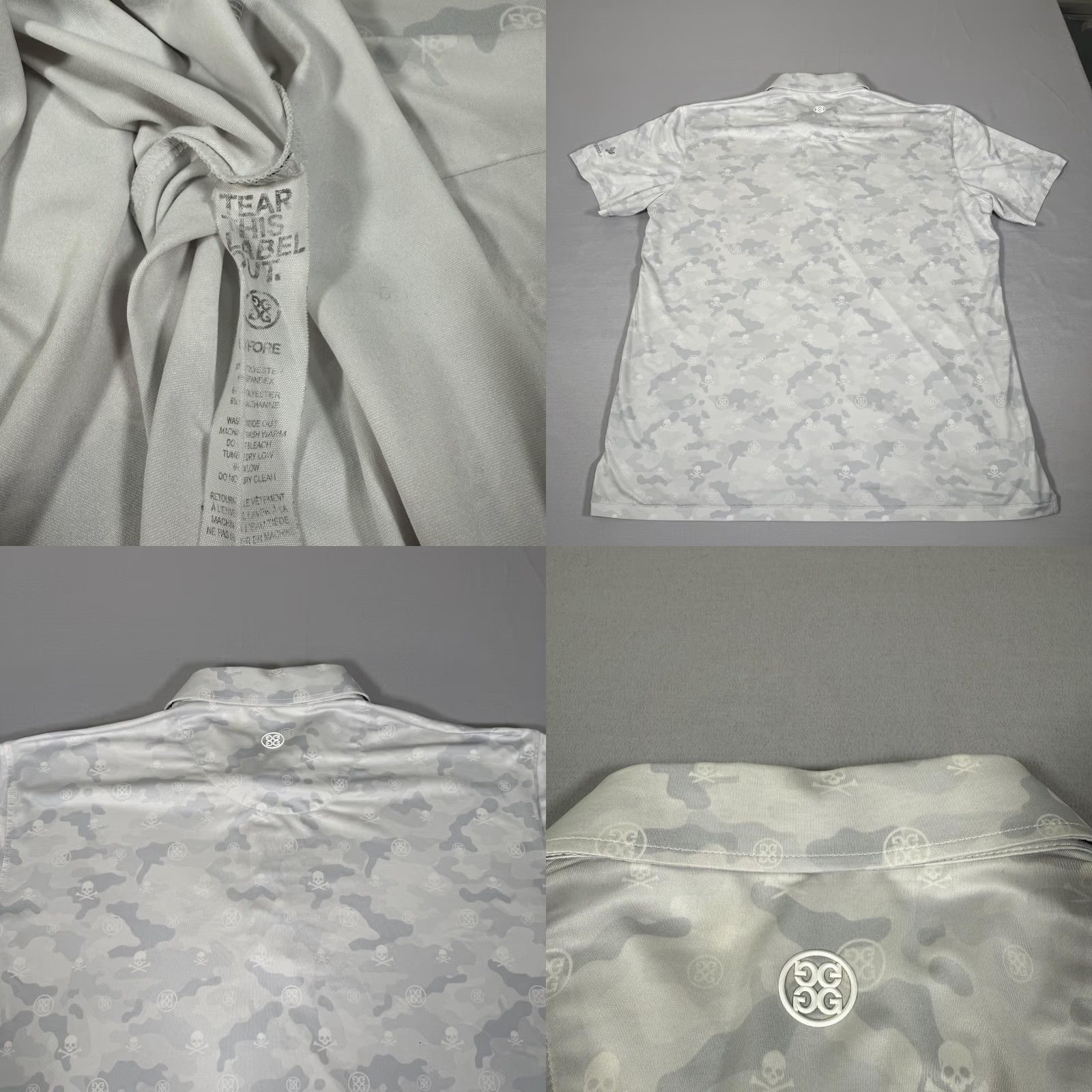 G/FORE G/FORE Polo Shirt Mens XL White Camo Skull Golf Performance Stretch Short Sleeve Size US XL / EU 56 / 4 - 8 Thumbnail