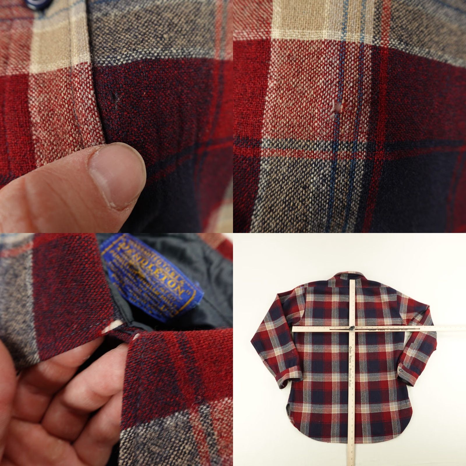 Pendleton VINTAGE Pendleton Wool Flannel Shirt Mens Medium Red Blue Plaid Button-Up 70s 80s Outdoor Size US M / EU 48-50 / 2 - 8 Thumbnail