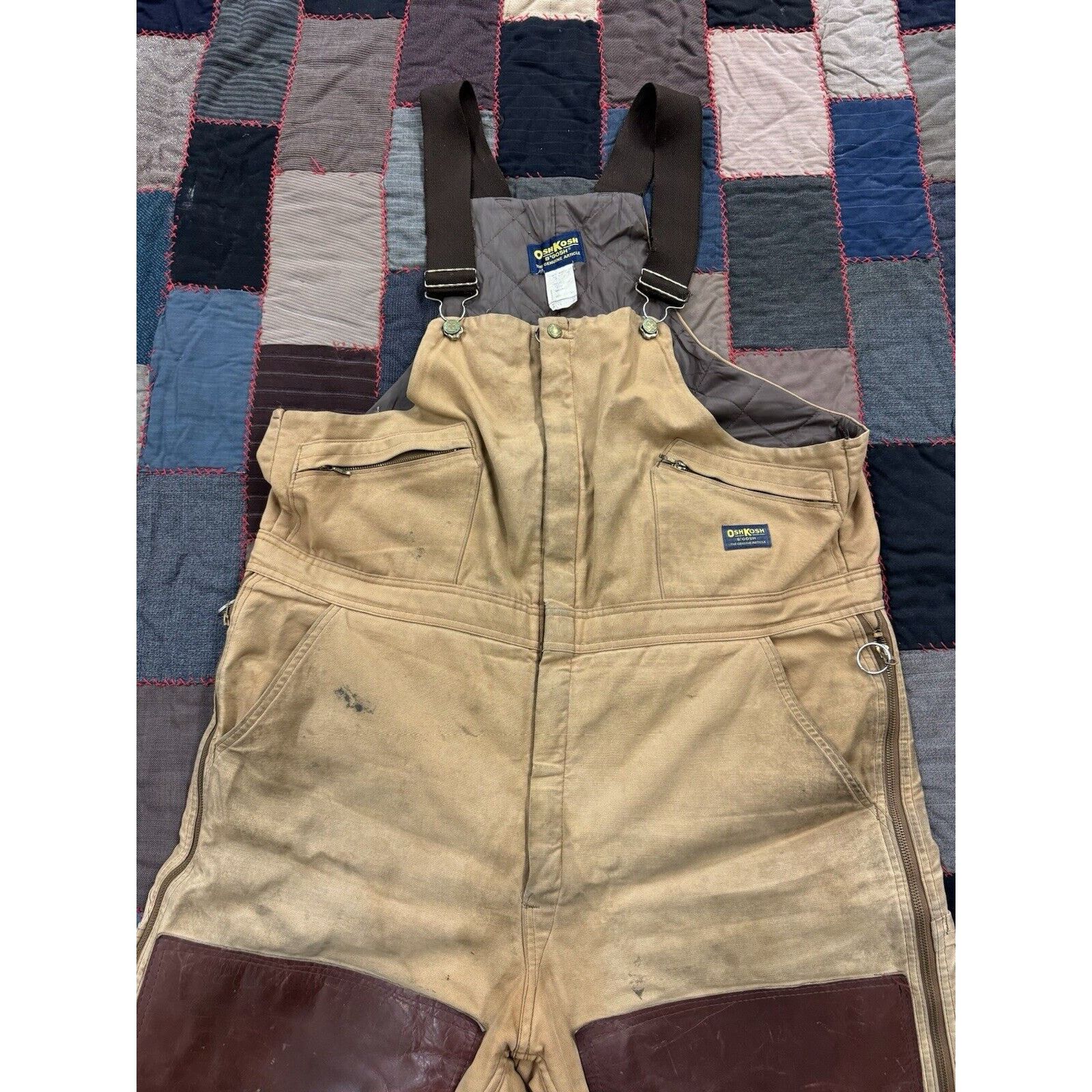 Oshkosh Vintage 60s Talon Oshkosh Bib Leather Double Knees W44 X L30 Size US 44 / EU 60 - 7 Thumbnail