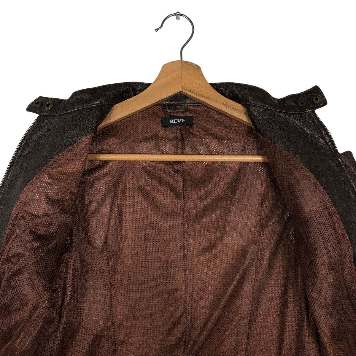 Japanese Brand 🔥90’s Vintage Cropped Biker Leather Jacket Reve Japan Made Size M / US 6-8 / IT 42-44 - 10 Thumbnail