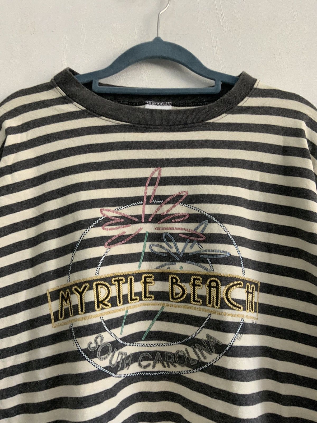 Band Tees Vintage Myrtle Beach Striped Smile Archive Tee Size US XL / EU 56 / 4 - 6 Thumbnail