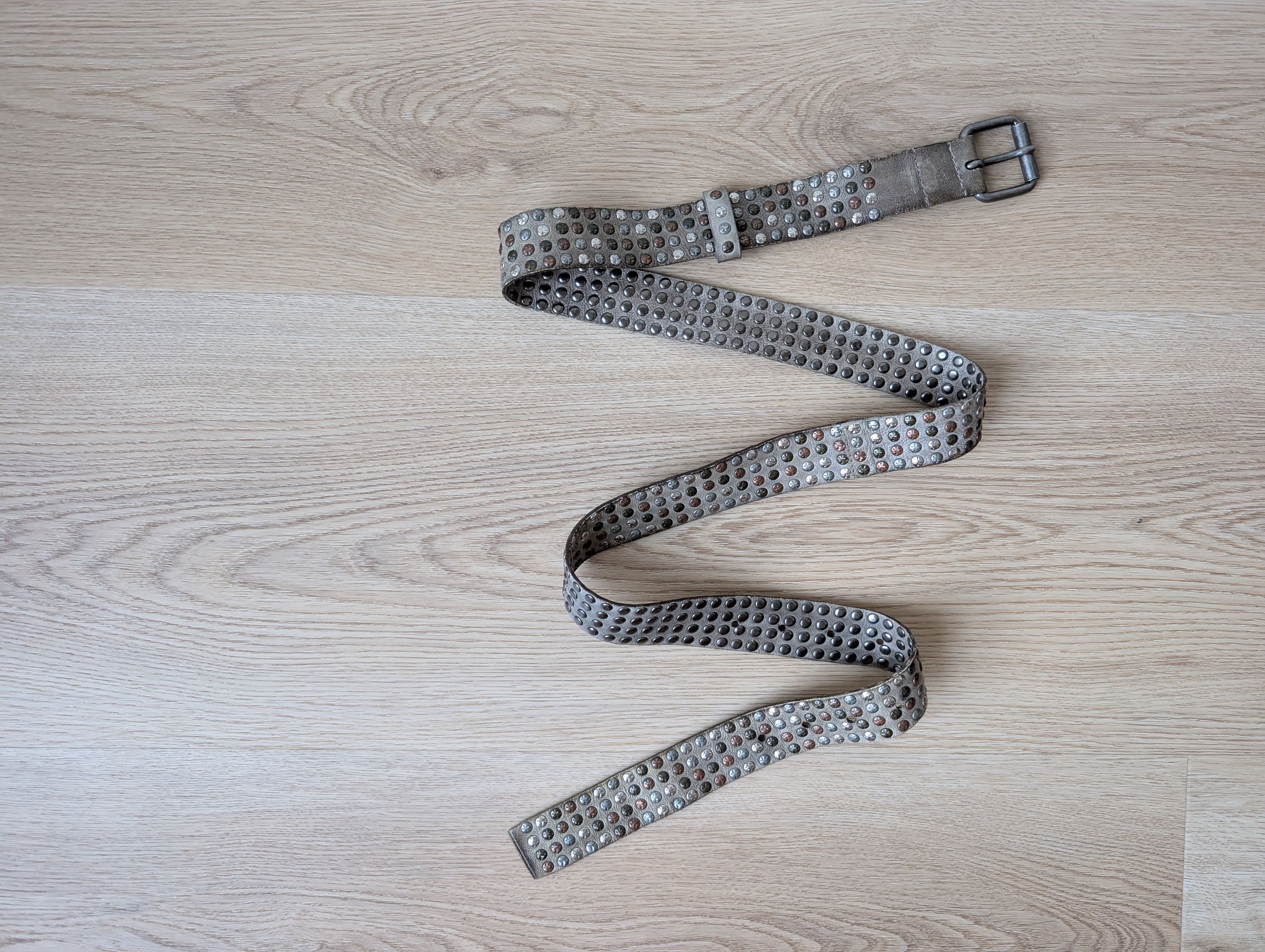 A.S.98 A.S. 98 GOSSE Leather Belt Timeless Rockstar Mettal Rivets Size ONE SIZE - 9 Thumbnail