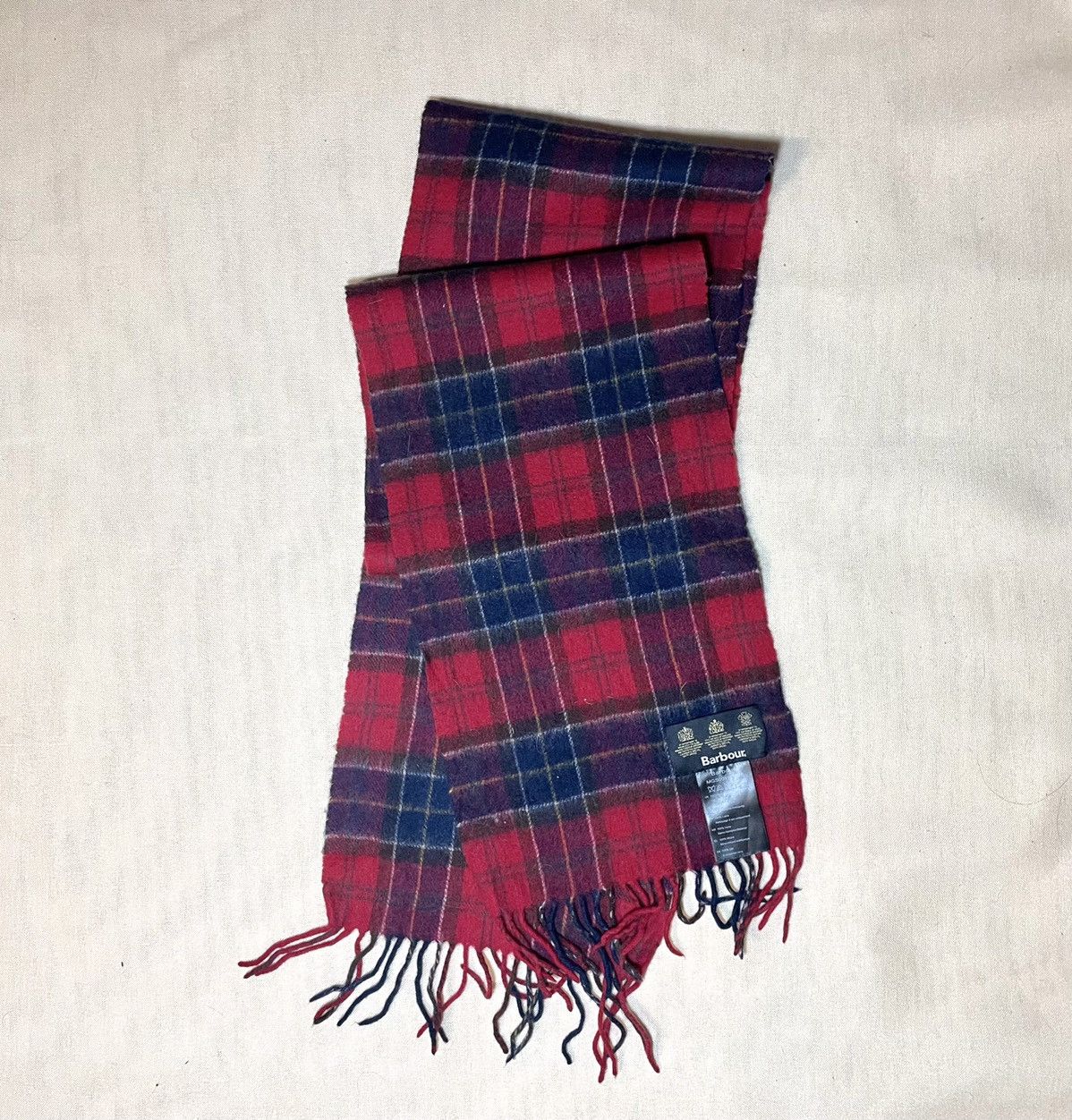 Barbour Barbour red tartan wool scarf Size ONE SIZE - 7 Thumbnail