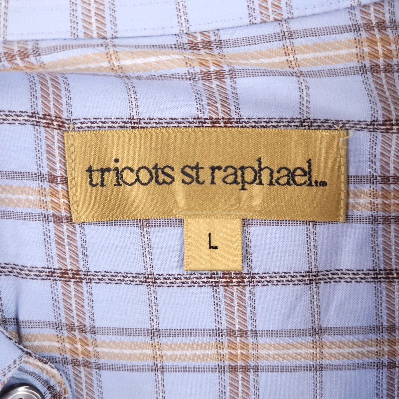 Vintage Tricots St Raphael Shirt Mens Large Check Blue Button Up Long Sleeve Tuck In Size US L / EU 52-54 / 3 - 4 Thumbnail