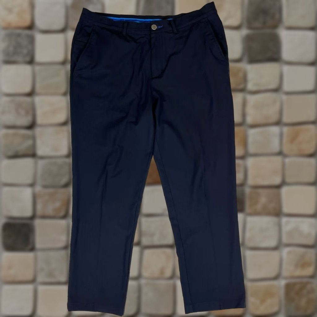 Vintage Twillory Men's Tailored Fit Performance Pants Navy Blue 36 Stretch Chino Flat Front Inseam 27.5"} Size US 36 / EU 52 - 1 Thumbnail
