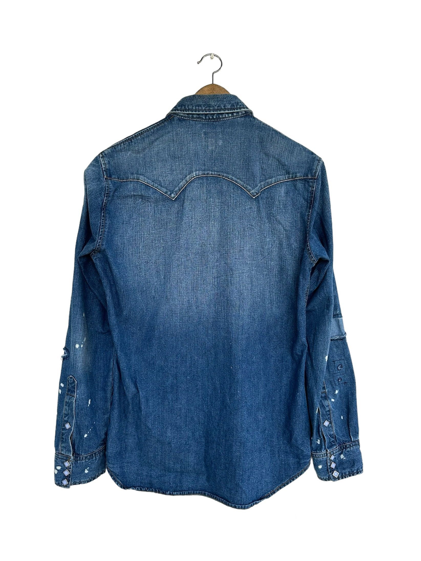 Takeo Kikuchi Vintage TK Paint Splatter Patchwork Western Shirt Size US L / EU 52-54 / 3 - 2 Thumbnail