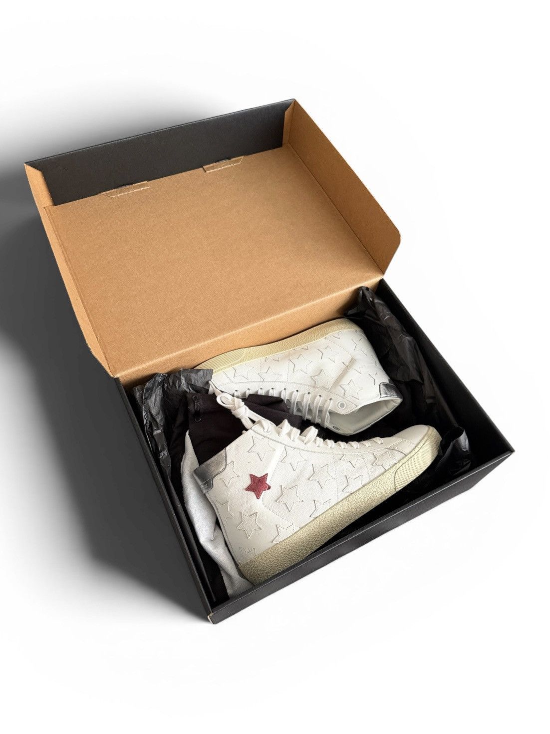 Saint Laurent Paris Saint Laurent SL06 Star Hi-Top leather sneakers Size US 7 / EU 40 - 2 Thumbnail