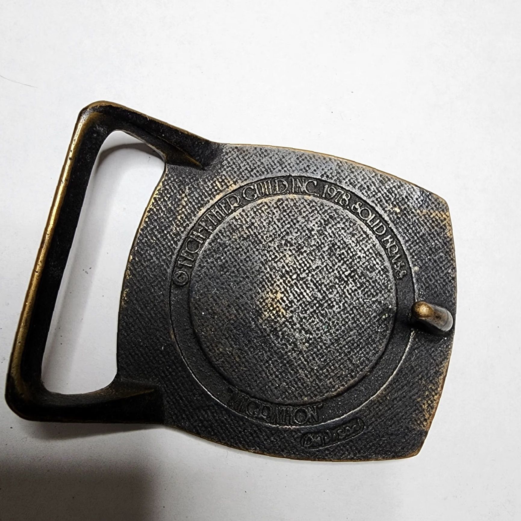 Vintage VINTAGE 1978 Tech Ether Gold Brass Duck Bird Migration Belt Buckle Mens Size ONE SIZE - 2 Thumbnail