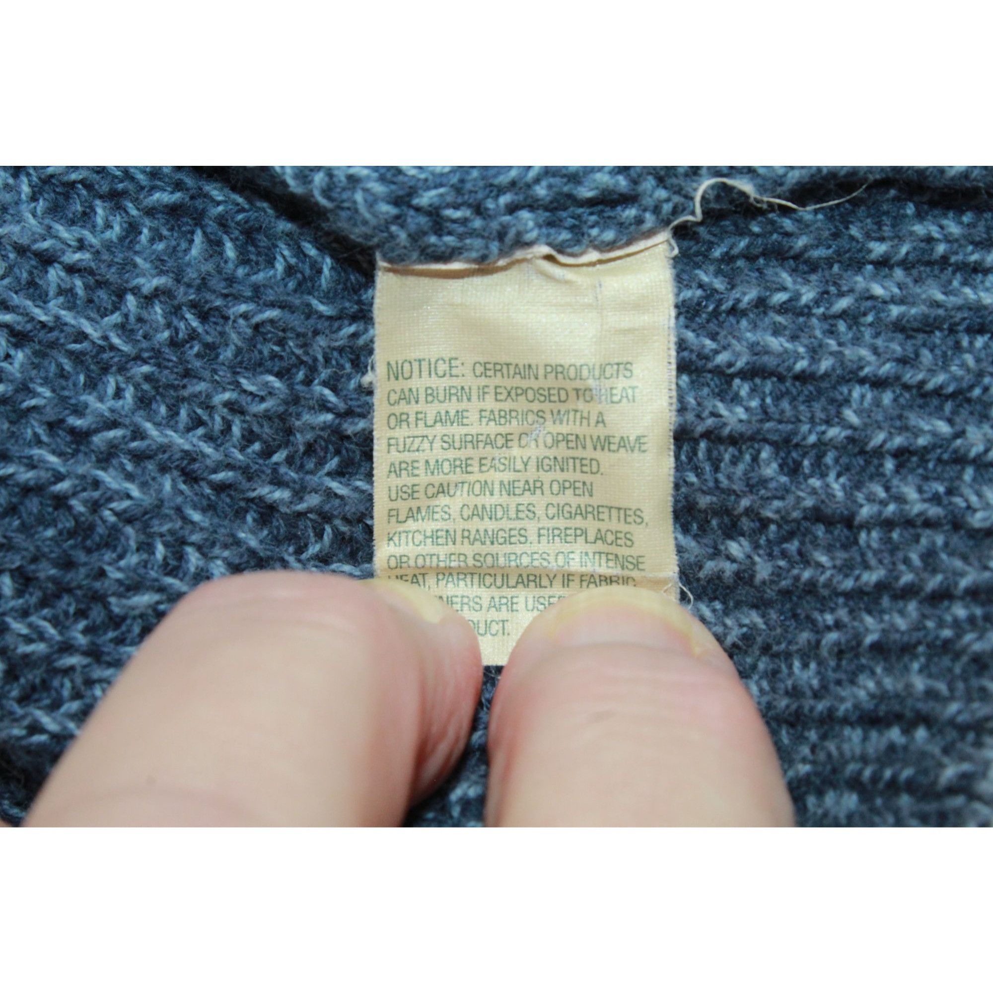 L.L. Bean LL Bean Men's Heather Blue Fisherman Knit Full Zip Sweater S Size US L / EU 52-54 / 3 - 8 Thumbnail
