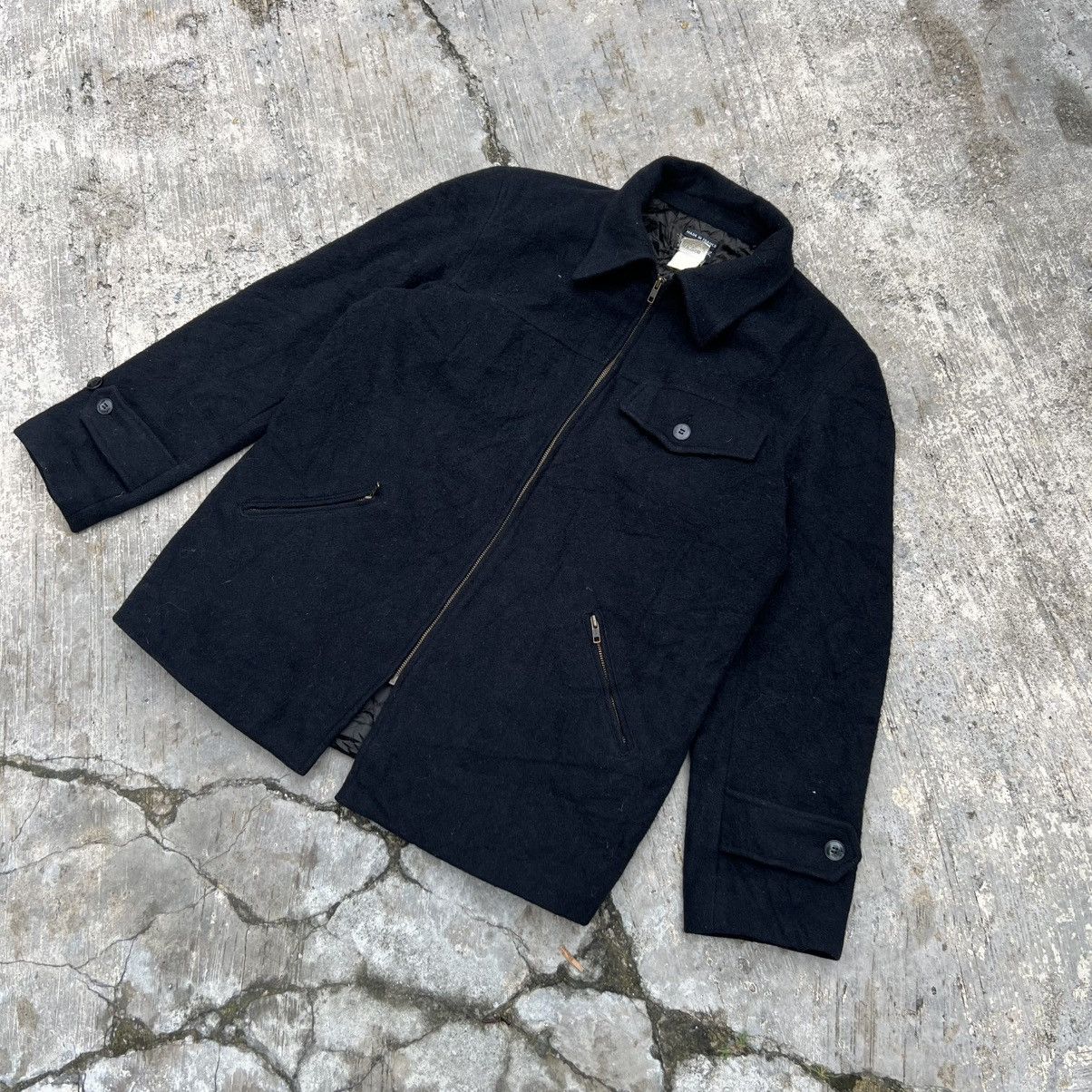 agnes b. “AGNES B.” ZIP UP BLACK WOOL JACKET Size US XL / EU 56 / 4 - 17 Thumbnail