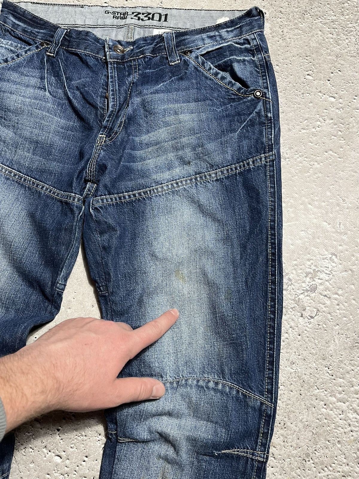 G-Star × Vintage Vintage G Star Raw Denim Jeans Big Logo Y2K Size US 31 - 6 Thumbnail