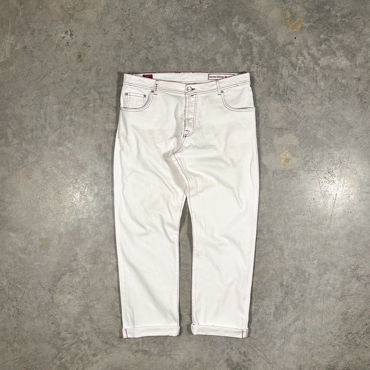 image of Kiton Limited Edition Selvedge Denim Jeans In White, Men's (Size 40)