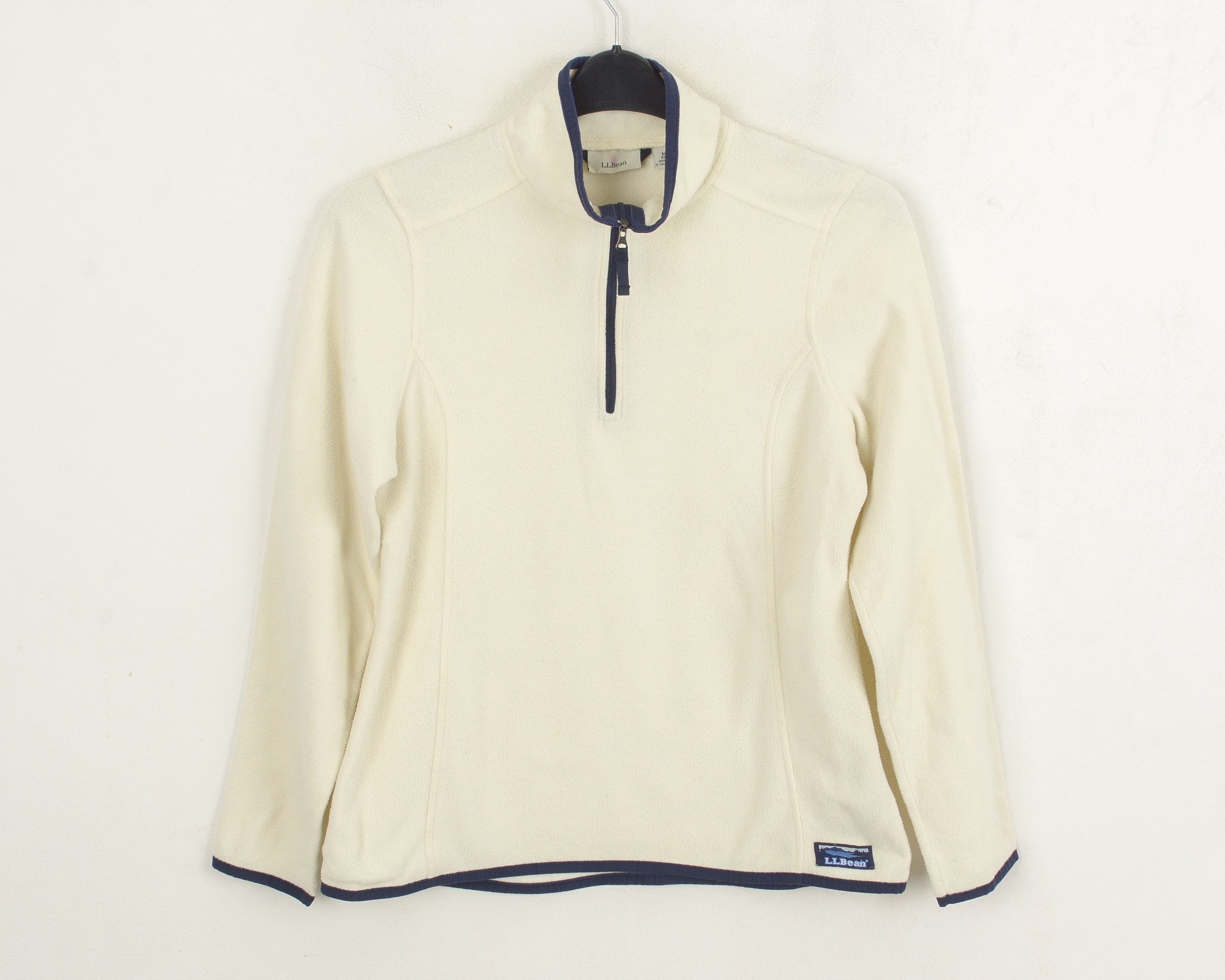 L.L. Bean × Vintage Fleece Jumper Pullover Women's Sweatshirt White Zip Up Neck Size M / US 6-8 / IT 42-44 - 1 Thumbnail