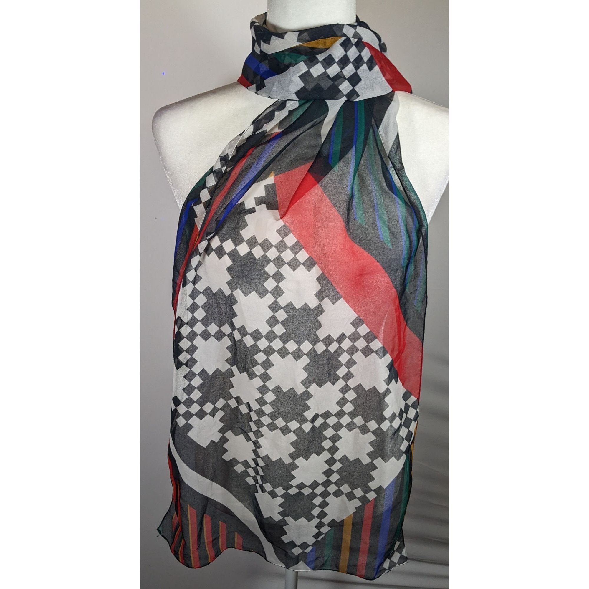 Other Vintage The Limited Rainbow Geometric Lightweight Scarf Size ONE SIZE - 6 Thumbnail