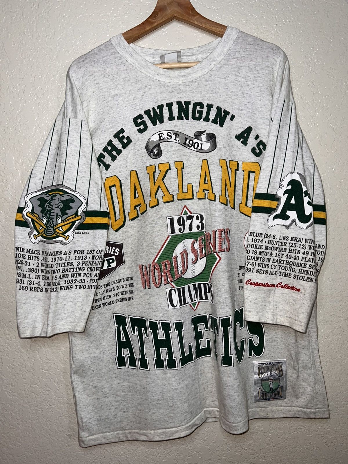 Cooperstown Collection Vintage Oakland Athletics 3/4 Length Sleeve Shirt Size Large Size US L / EU 52-54 / 3 - 1 Thumbnail