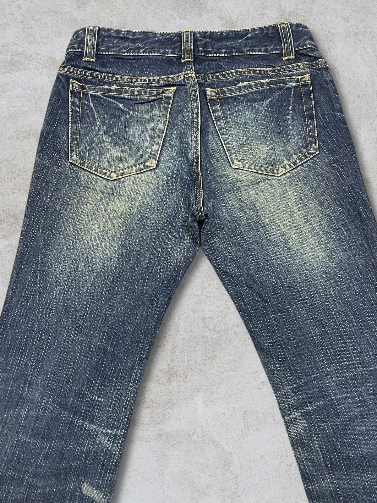 Hysteric Glamour Vintage Japanese Women’s Blue Wash Distressed Bootcut Jeans Size 27" / US 4 / IT 40 - 4 Thumbnail