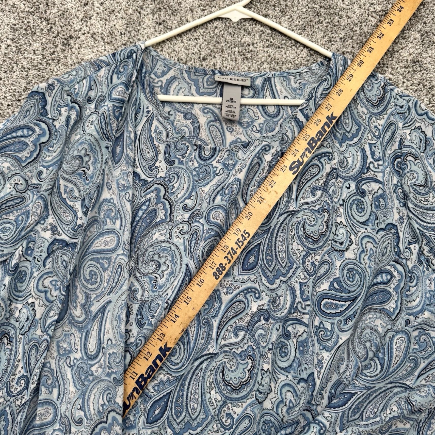 Vintage Catherines Blouse Womens 3X Plus Paisley Flowy Boho Tunic Lagenlook Grandmacore 2010s Size XXL / US 16-18 / IT 52-54 - 5 Thumbnail