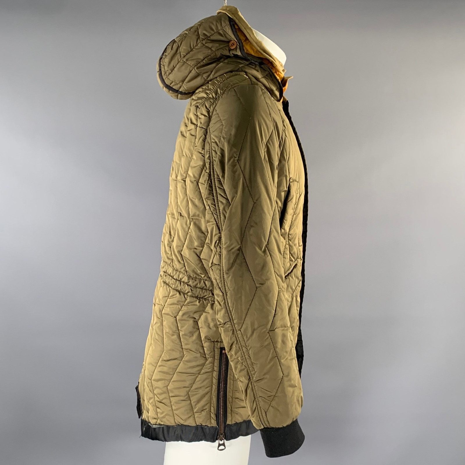 Scotch & Soda SCOTCH AND SODA S Olive Orange & Black Quilted Parka Jacket Size US S / EU 44-46 / 1 - 2 Thumbnail
