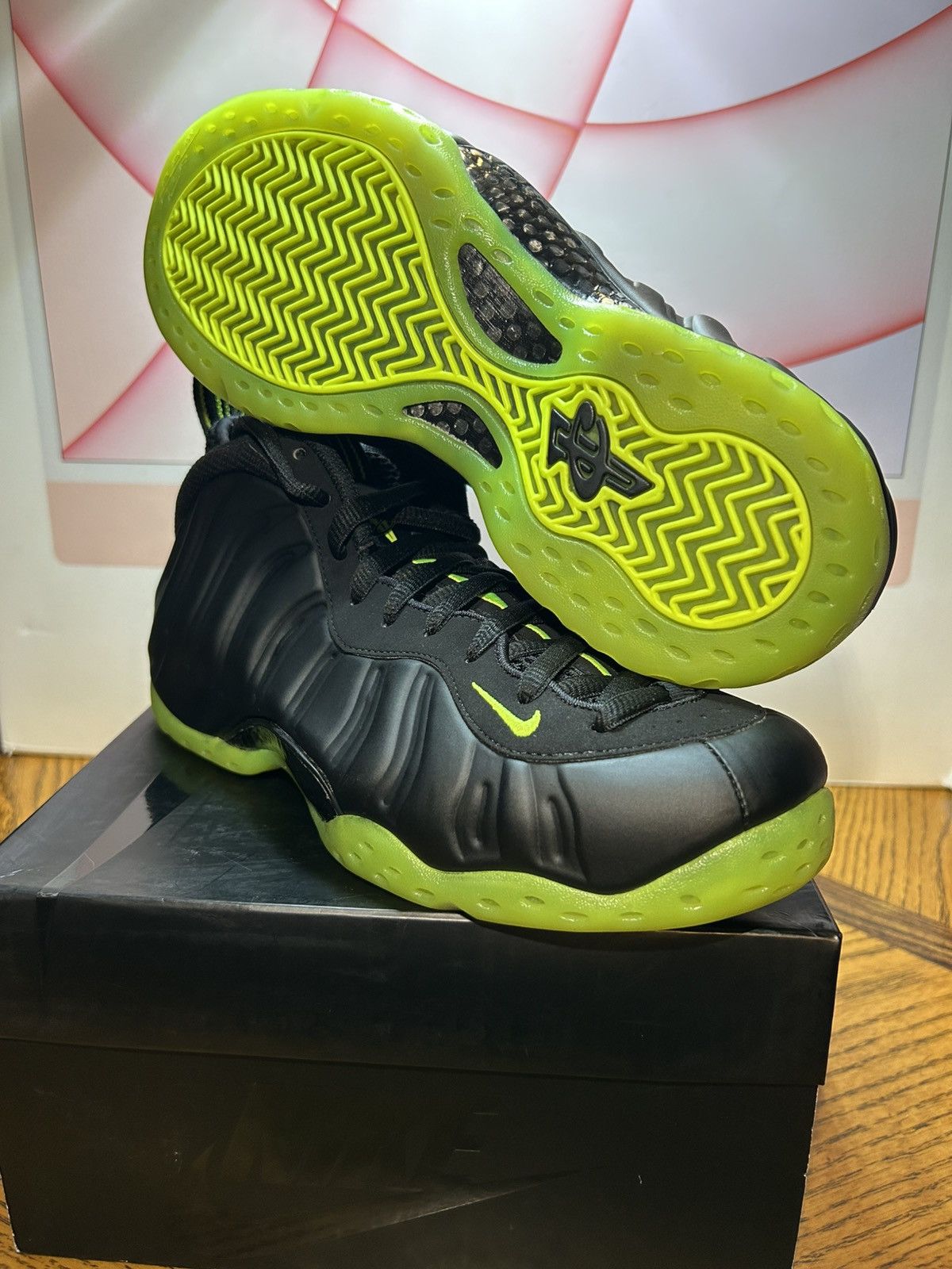 Nike Size 8 - Nike Air Foamposite One Black Volt 2024 NEW Size US 8 / EU 41 - 1 Thumbnail