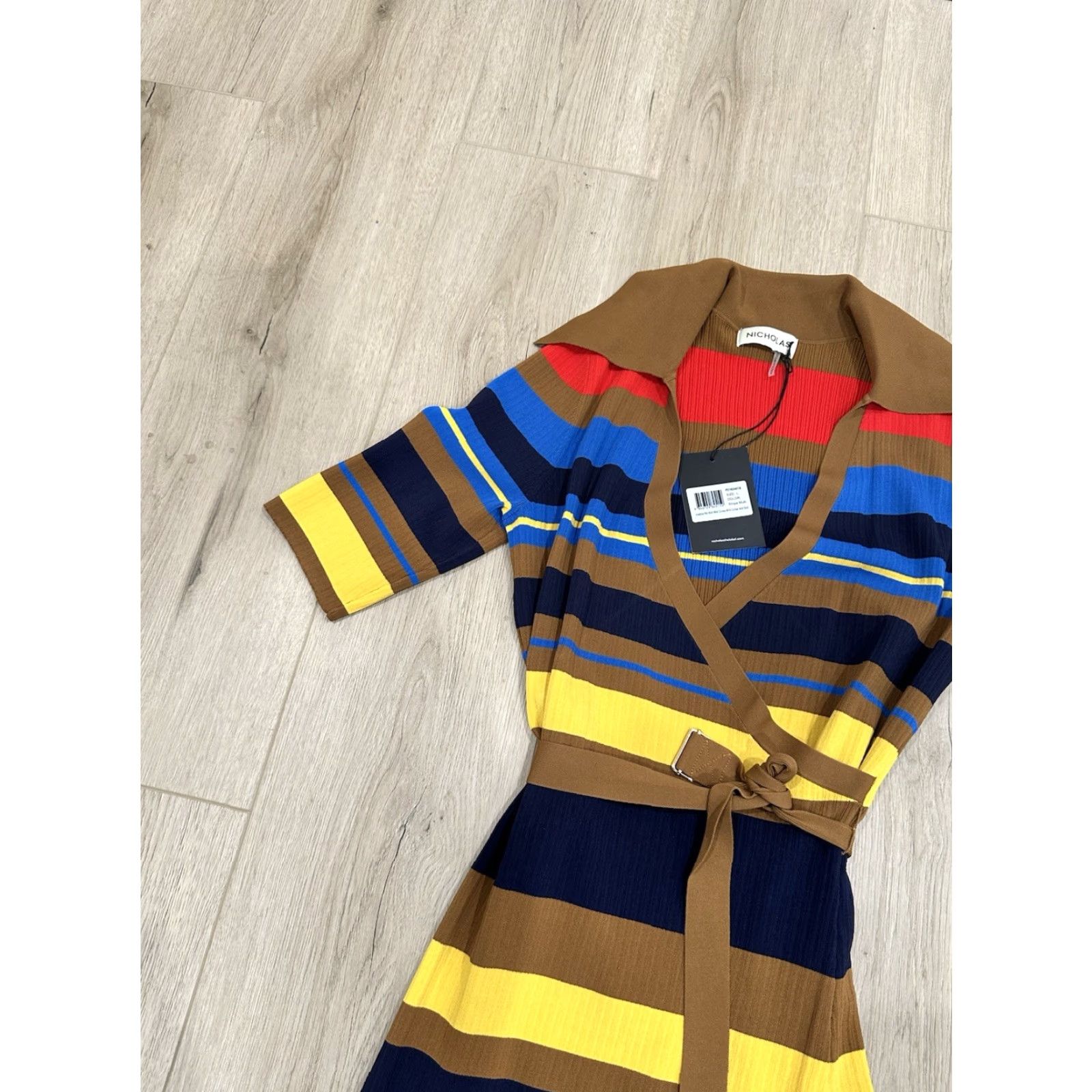 NICHOLAS **NWT Nicholas Large Collared Stretch Midi Dress Sz L Multicolor** User: NWT Nicholas Collared Stretch Midi Dress Sz L Multicolor Size L / US 10 / IT 46 - 4 Thumbnail