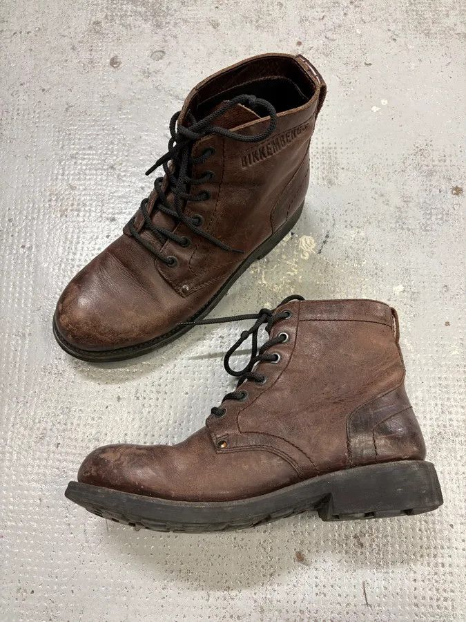 Dirk Bikkembergs 2000s Bikkembers Brown Eroded Leather Boots Size US 9 / IT 39 - 6 Thumbnail
