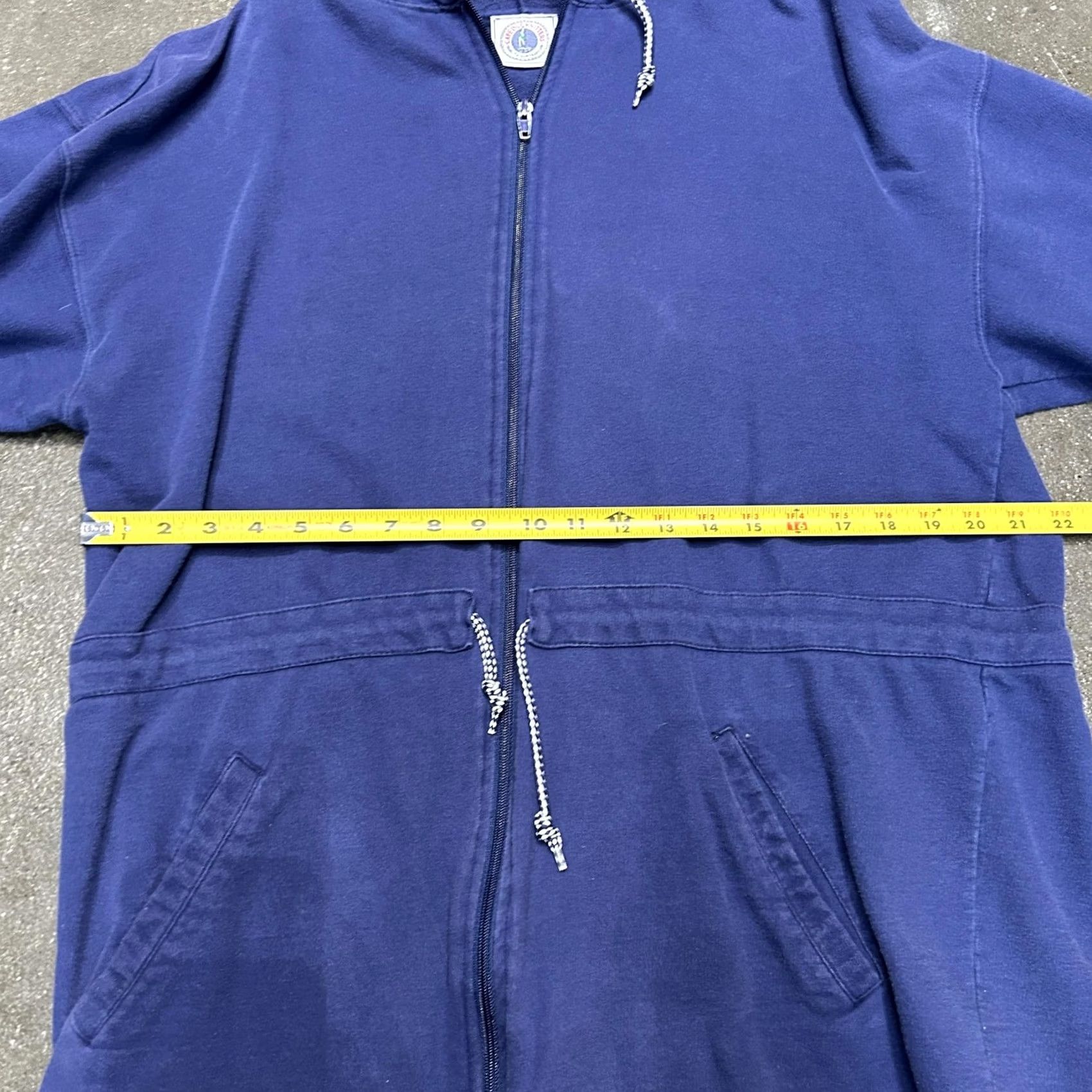 Vintage VINTAGE Cape Isle Knitters Hoodie Womens Large Navy Full Zip Cotton Drawstring Size L / US 10 / IT 46 - 5 Thumbnail